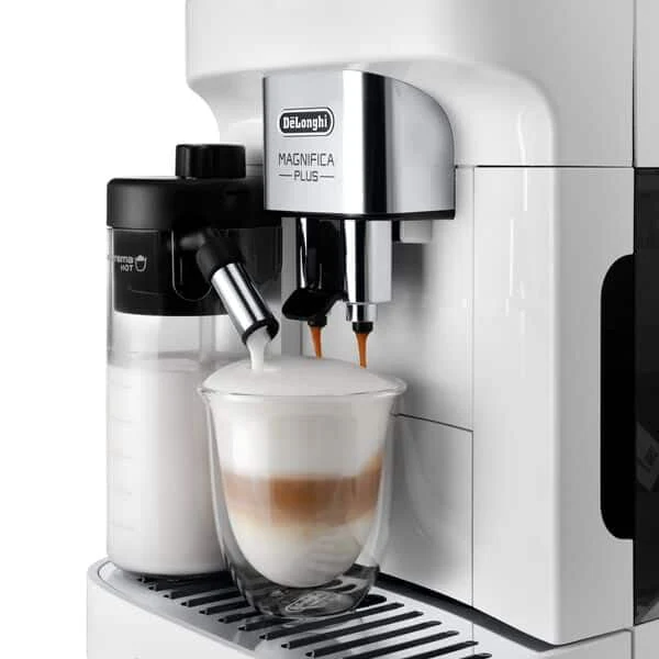 De'Longhi Magnifica Plus ECAM320.60.W, Vollautomatische Kaffeemaschine mit LatteCrema Hot für Automatischen Cappuccino, 4 Rezepte, Soft Touch Farbdisplay, Extra-Shot Funktion, x2 Funktion, Weiß - Image 3