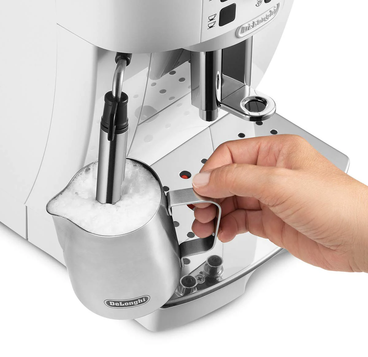 De'Longhi Magnifica S ECAM22.110.W, Automatische Kaffeemaschine, Manuell Einstellbarer Milchaufschäumer, Bean-to-Cup Espressomaschine, 2 Rezepte, Temperaturkontrolle, 2 Espressi Gleichzeitig, Weiß - Image 5