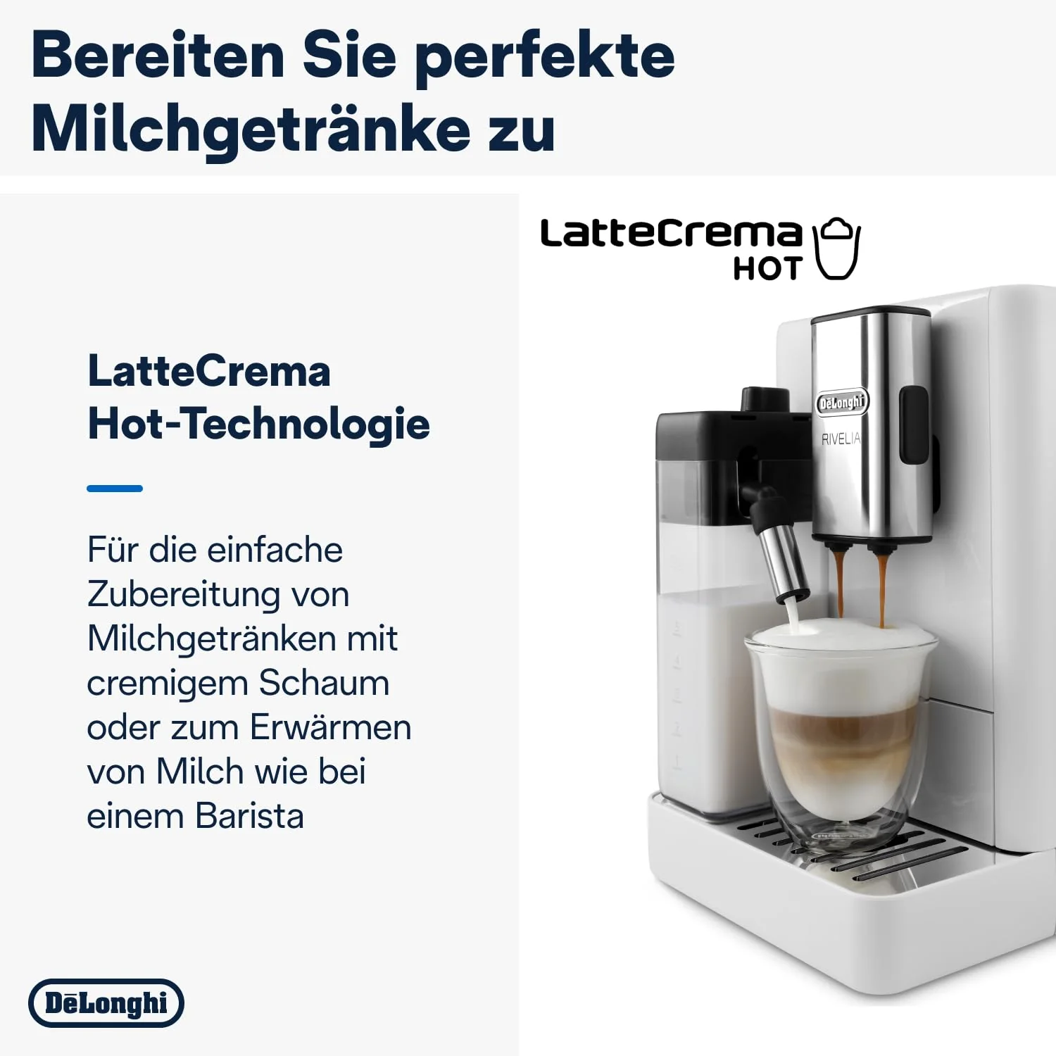 De'Longhi Rivelia EXAM440.35.BG Kaffeevollautomat mit Milchaufschäumdüse, Wechselbarer Bohnenbehälter, 8 Kaffeegetränke auf Knopfdruck, Extra-Shot-Funktion, 3,5" Touch-Display, Beige - Image 8