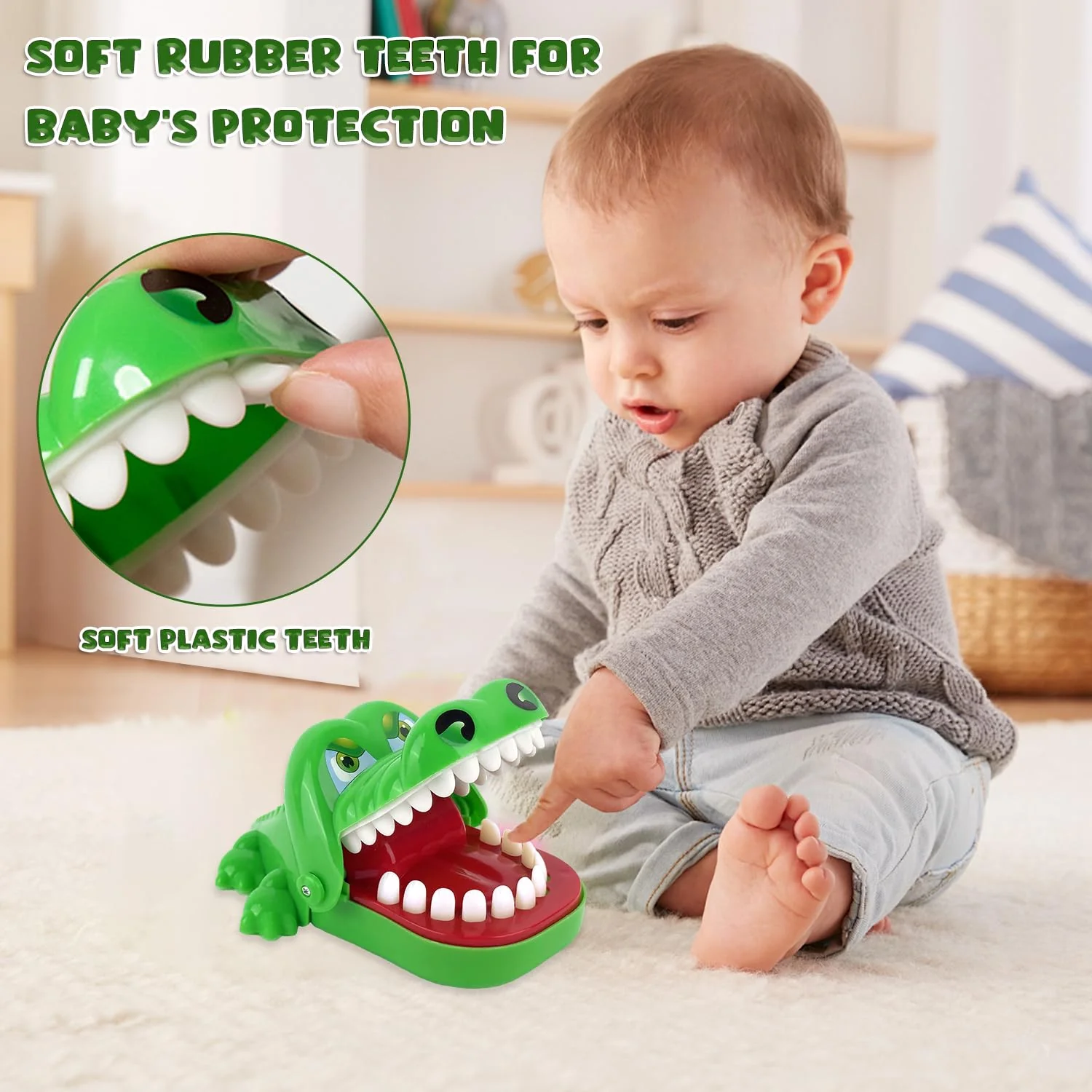 Demarsen Krokodil Zähne - Kroko Doctor Spiel für Kinder ab 3 Jahre, Familienspiel, Partyspiel, Kinder Geschenk (Grün) - Image 4