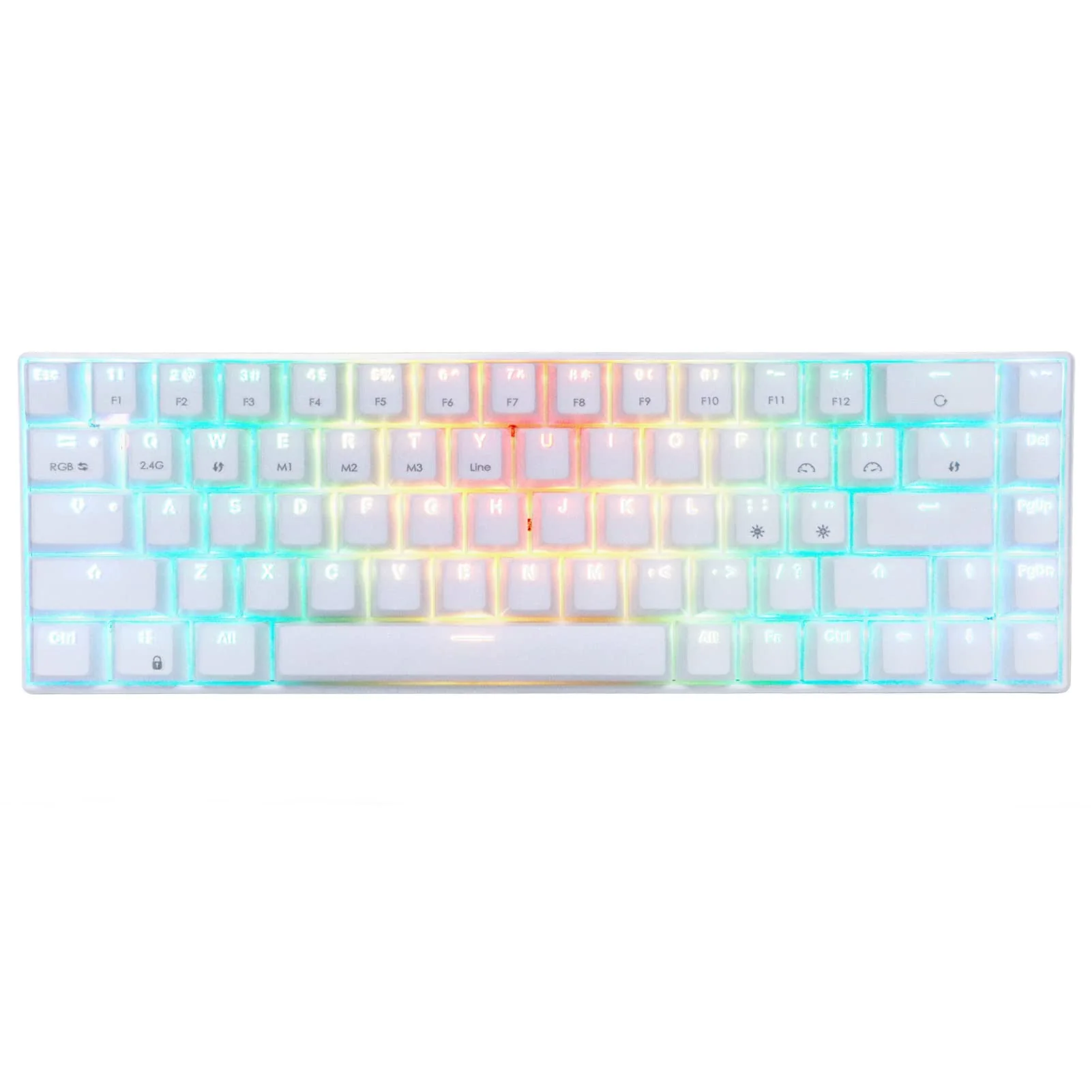 Denash Mechanische RGB-Tastatur, 68 Tasten 3 Mode Wireless 2.4G Typ C Kabelgebundene Mechanische Tastatur für für, 4 Schalter Optional (Linearer Aktionsschalter) - Image 5