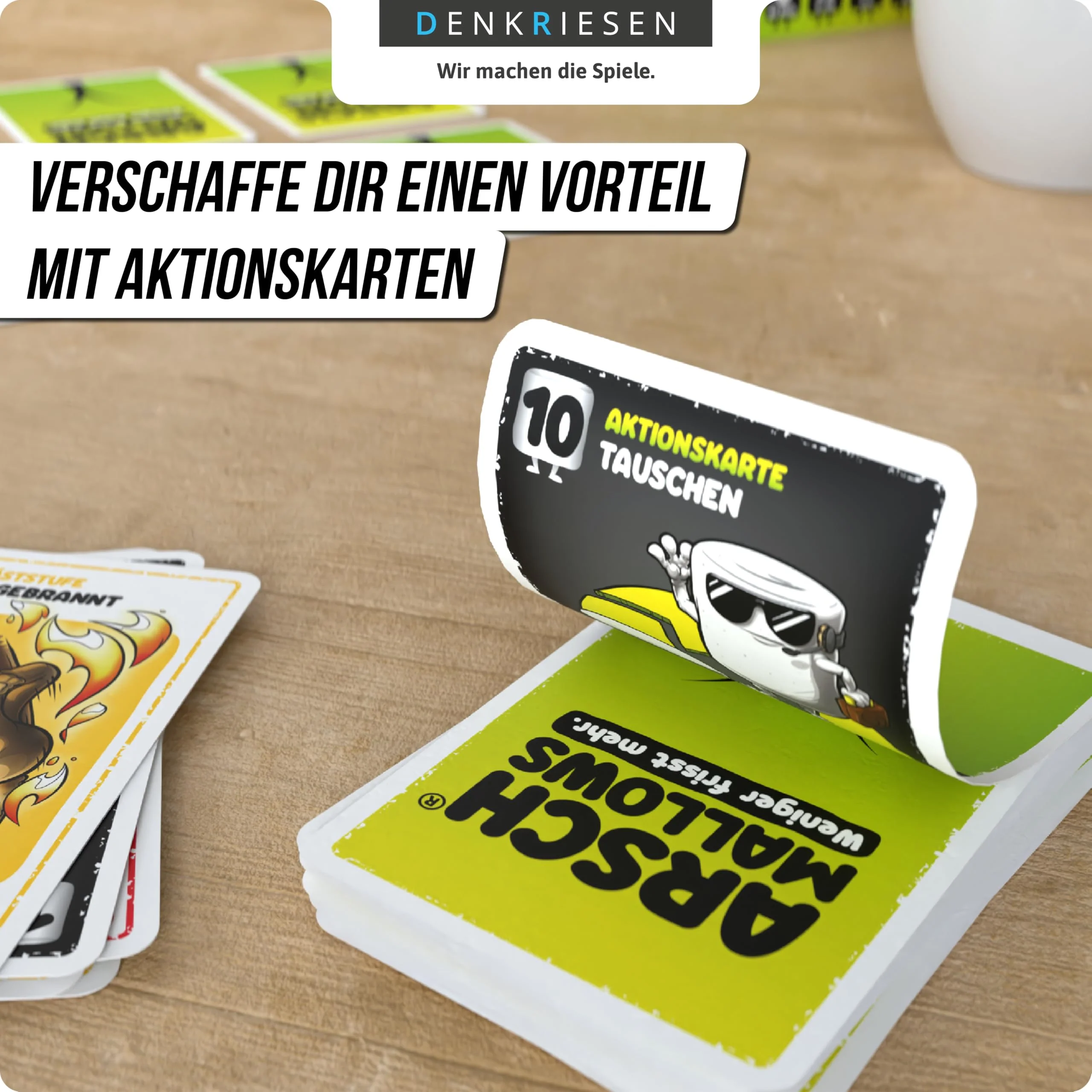 DENKRIESEN - ARSCHMALLOWS® – Weniger frisst mehr. | Kartenspiel | Ab 9 Jahren | 2-6 Spieler | Familienspiel | Lustiges Spiel für die ganze Familie | Perfekt für Spieleabende - Image 6