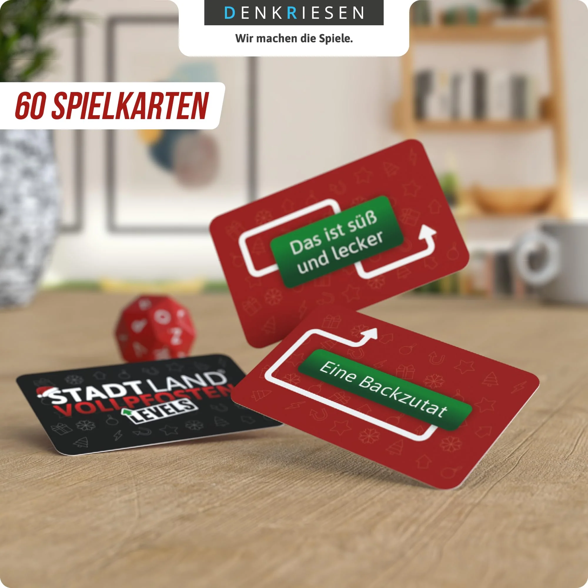 DENKRIESEN - Stadt Land Vollpfosten® Levels „Christmas Edition“ | ab 12 Jahren - ab 2 Spieler | Weihnachtsspiel für Familien | Stadt Land Fluss Reiseformat | Gesellschaftsspiel | Xmas Spiele - Image 6