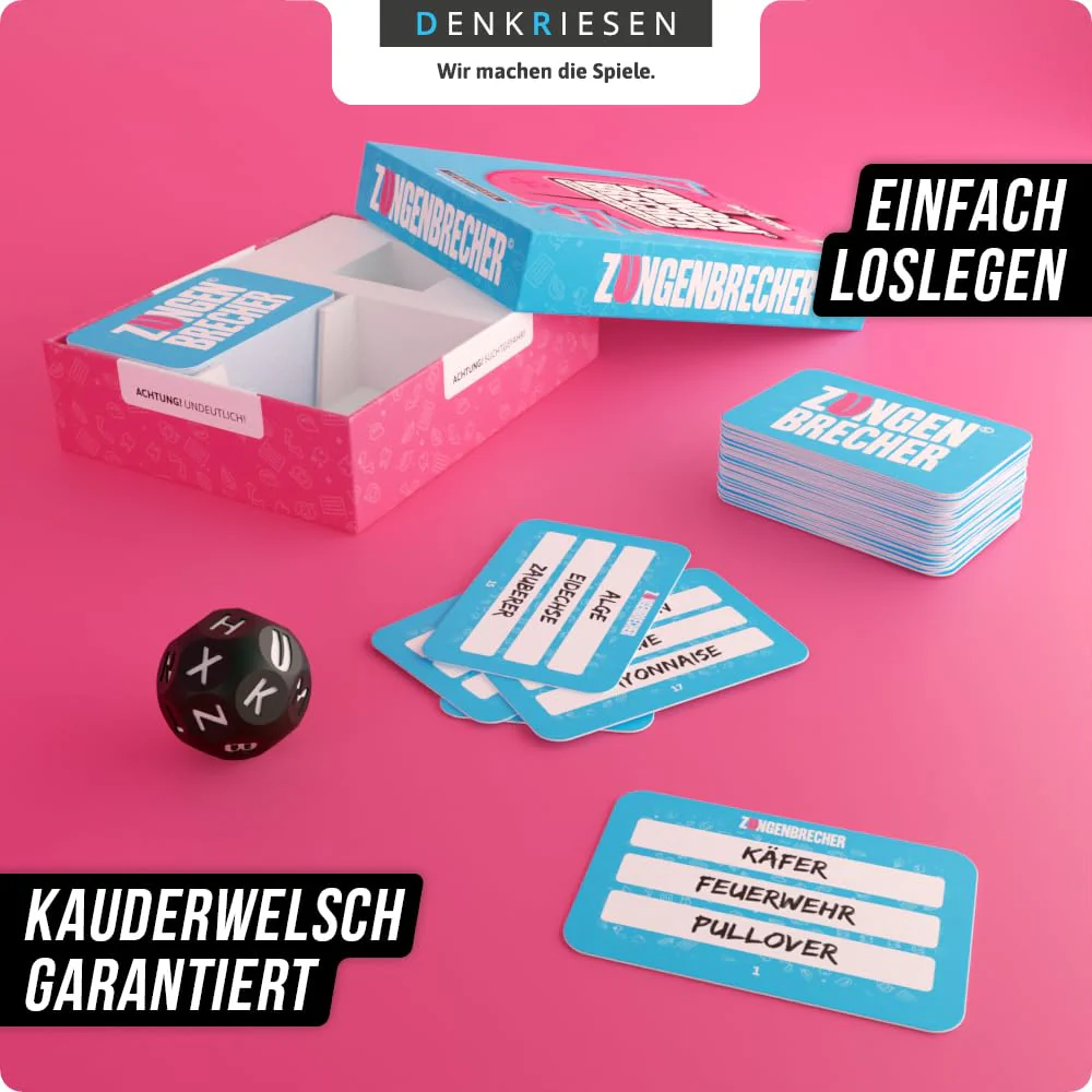 DENKRIESEN - Zungenbrecher© - Raus mit der Sprache! | Familienspiel | Kartenspiel | Reisespiel | Partyspiel | Ab 9 Jahren | Lustiges Kinderspiel | Perfekte Geschenkidee | Spaß garantiert! - Image 4
