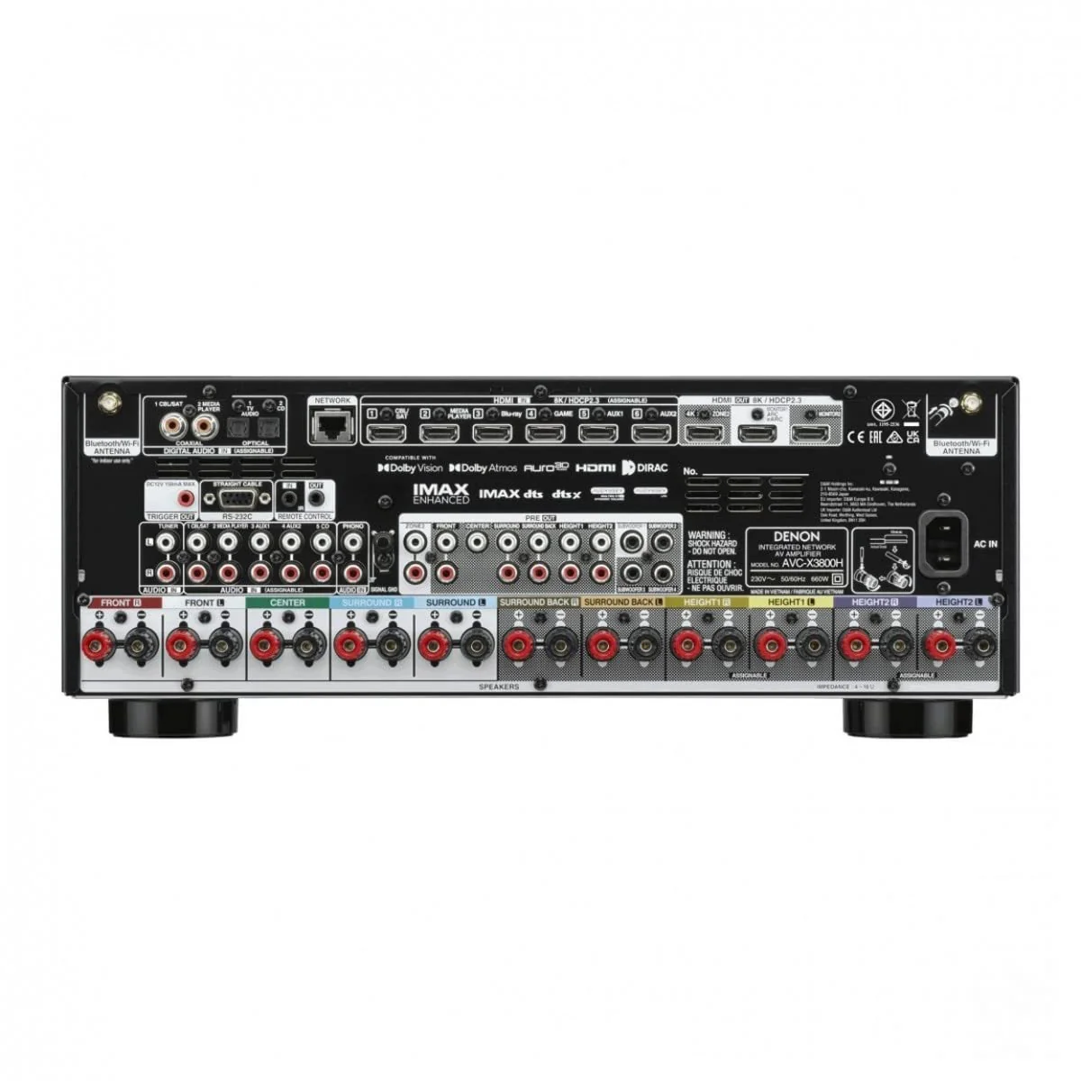 Denon AVC-X3800H 9.4-Kanal AV-Receiver, Verstärker mit Auro-3D, Dolby Atmos, DTS:X, 6 "8K-Eingänge und 3 Ausgängen, Bluetooth, AirPlay 2, HEOS-Multiroom, Alexa kompatibel, schwarz - Image 3