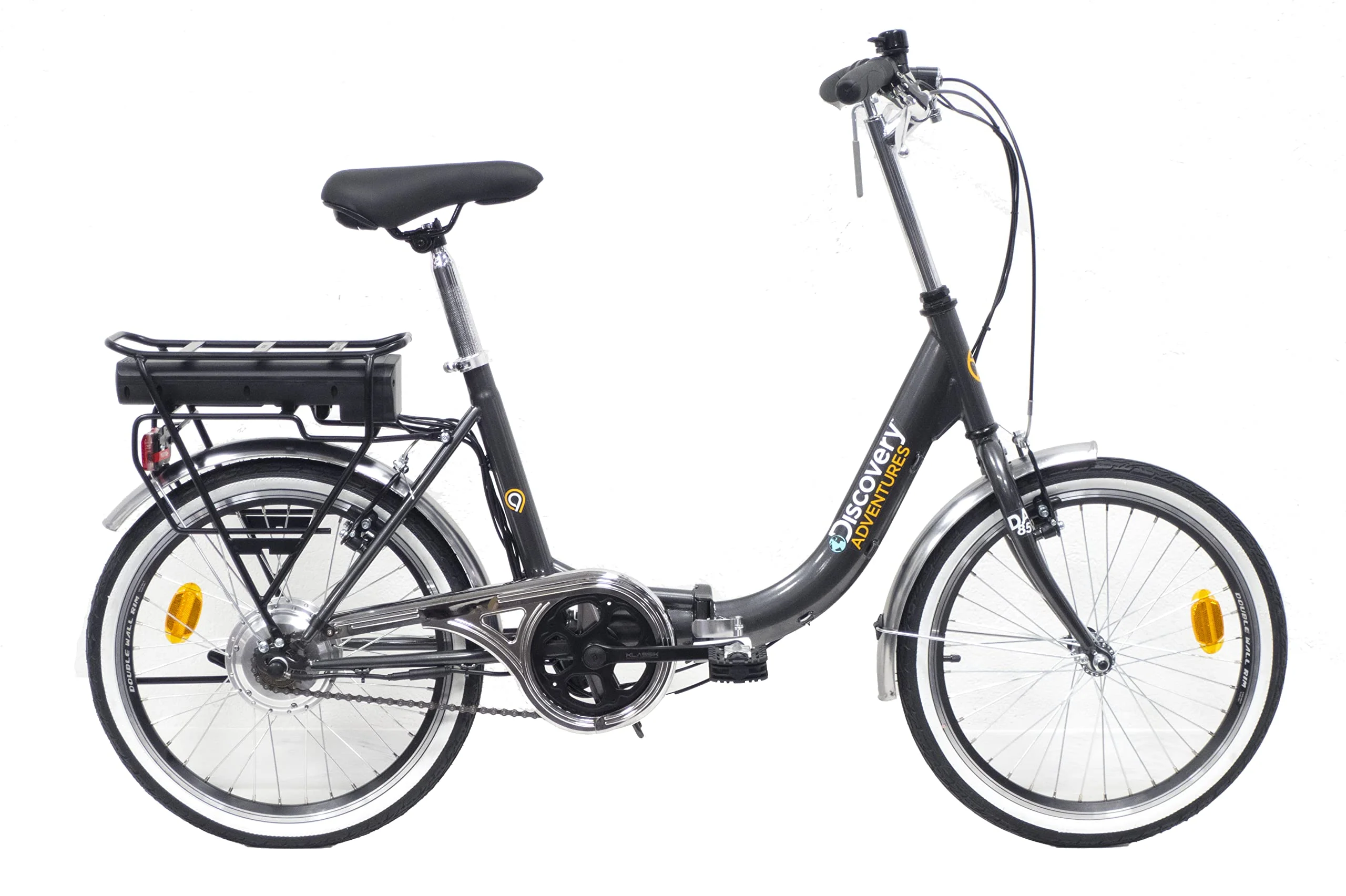 Denver Discovery Unisex – Erwachsene E1000 Rückwärtsmotor 24 V Elektrofahrrad Klapprad 20 Zoll Farbe Schwarz oder Anthrazitgrau, Dunkelgrau Metallic