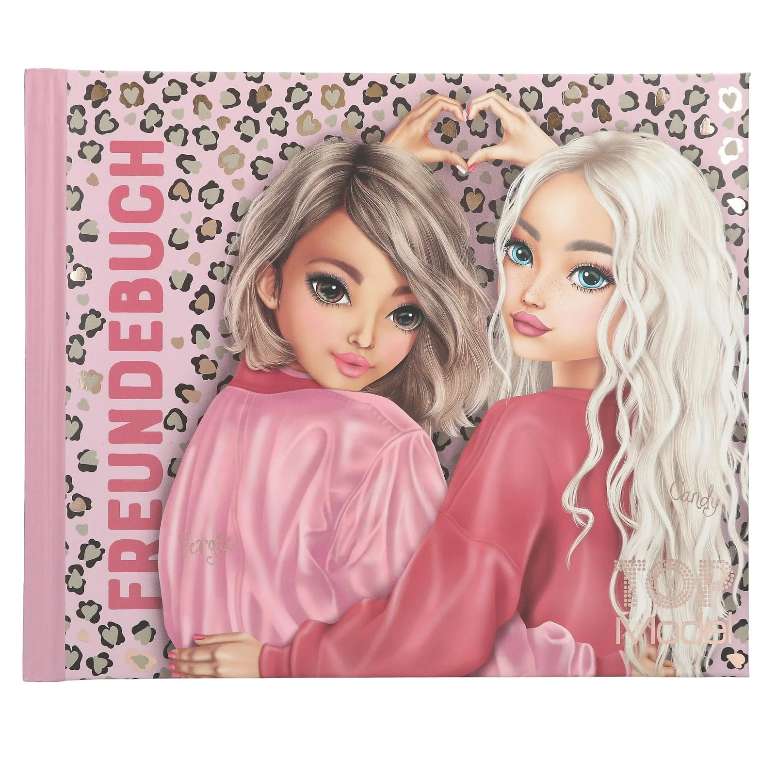 Depesche 13936 TOPModel Leoheart - Freundebuch in Rosa, mit Model Motiv und Leo-Muster, Freundschaftsbuch mit 108 Seiten zum Eintragen und Verzieren