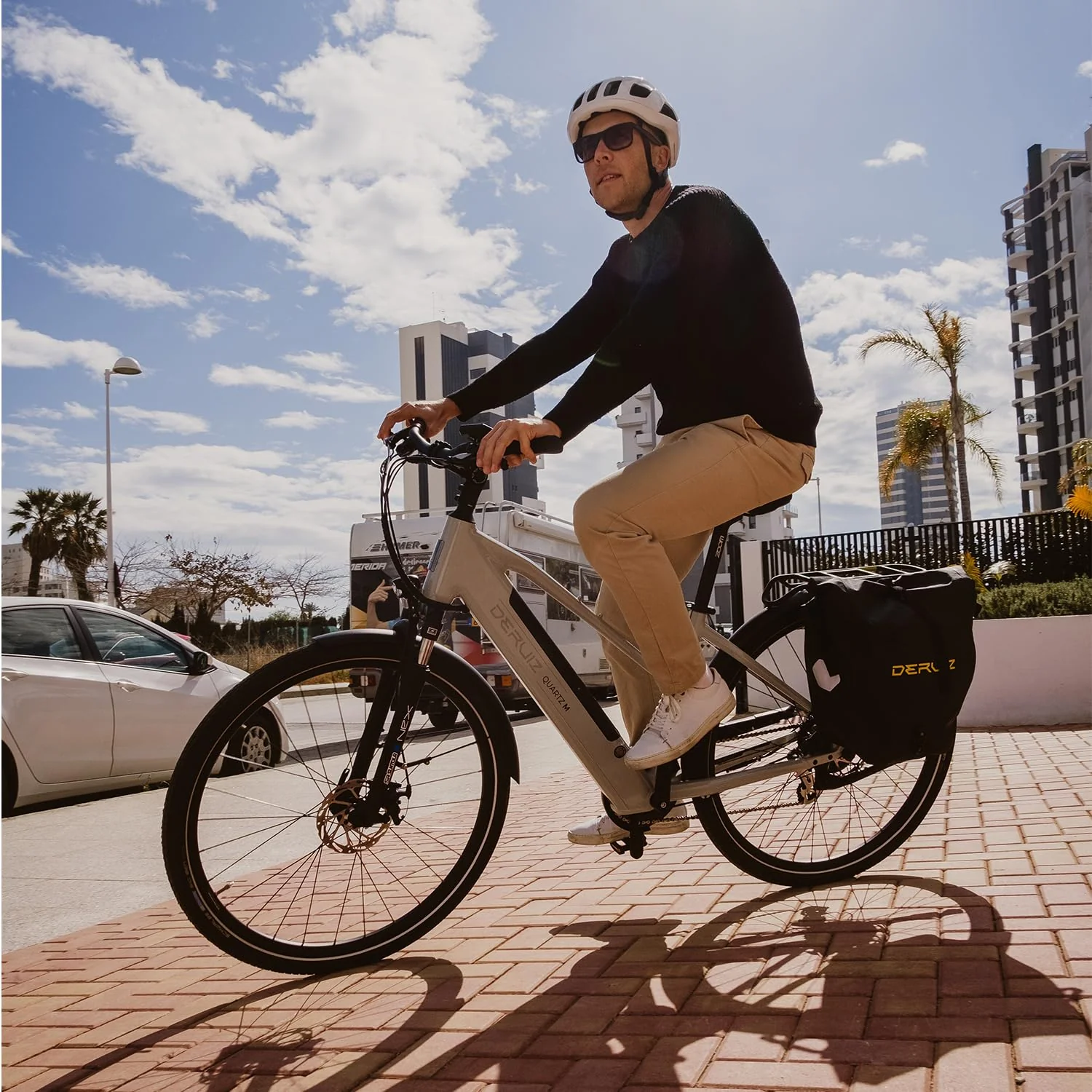 DERUIZ E-Bike 28 Zoll Quartz M – City E-Bike für Damen & Herren, 250W 48V 483Wh, 55 Nm Motor, bis 25 km/h, Reichweite bis 121 km, Trekking Elektrofahrrad in Metallic Grey - Image 2
