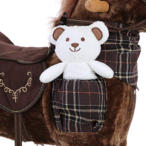 DEUBA® Schaukelpferd Sound Effekte mit Sattel Zaumzeug Steigbügel Schaukeltier Plüsch Schaukel Wippe Pferd Kinder Baby Spielzeug - Image 5