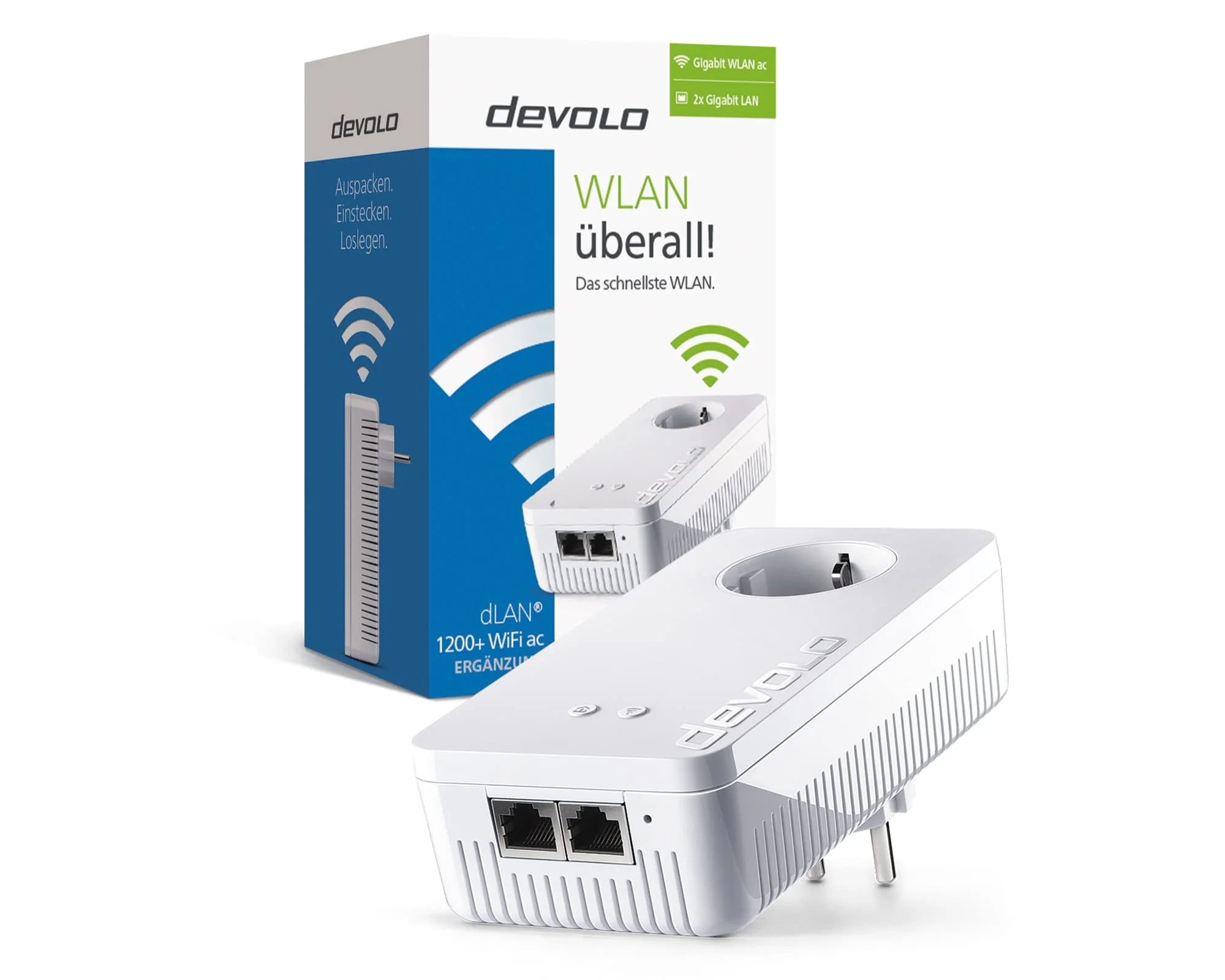 devolo 9383 WLAN Powerline Adapter, dLAN 1200+ WiFi ac Erweiterungsadapter -bis zu 1.200 Mbit/s, Mesh WLAN, WLAN Steckdose, 2x Gigabit LAN Anschluss, weiß - Image 9
