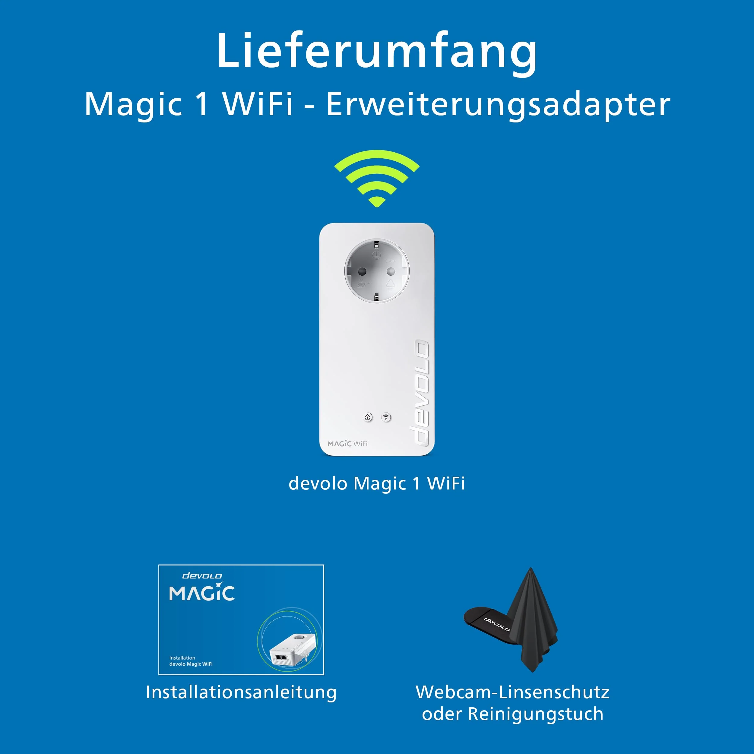 devolo Magic 1 WiFi Erweiterungsadapter, WLAN Powerline Adapter, bis zu 1.200 Mbit/s, Mesh WLAN, WLAN Steckdose, 2x LAN Anschluss, dLAN 2.0, weiß - Image 7