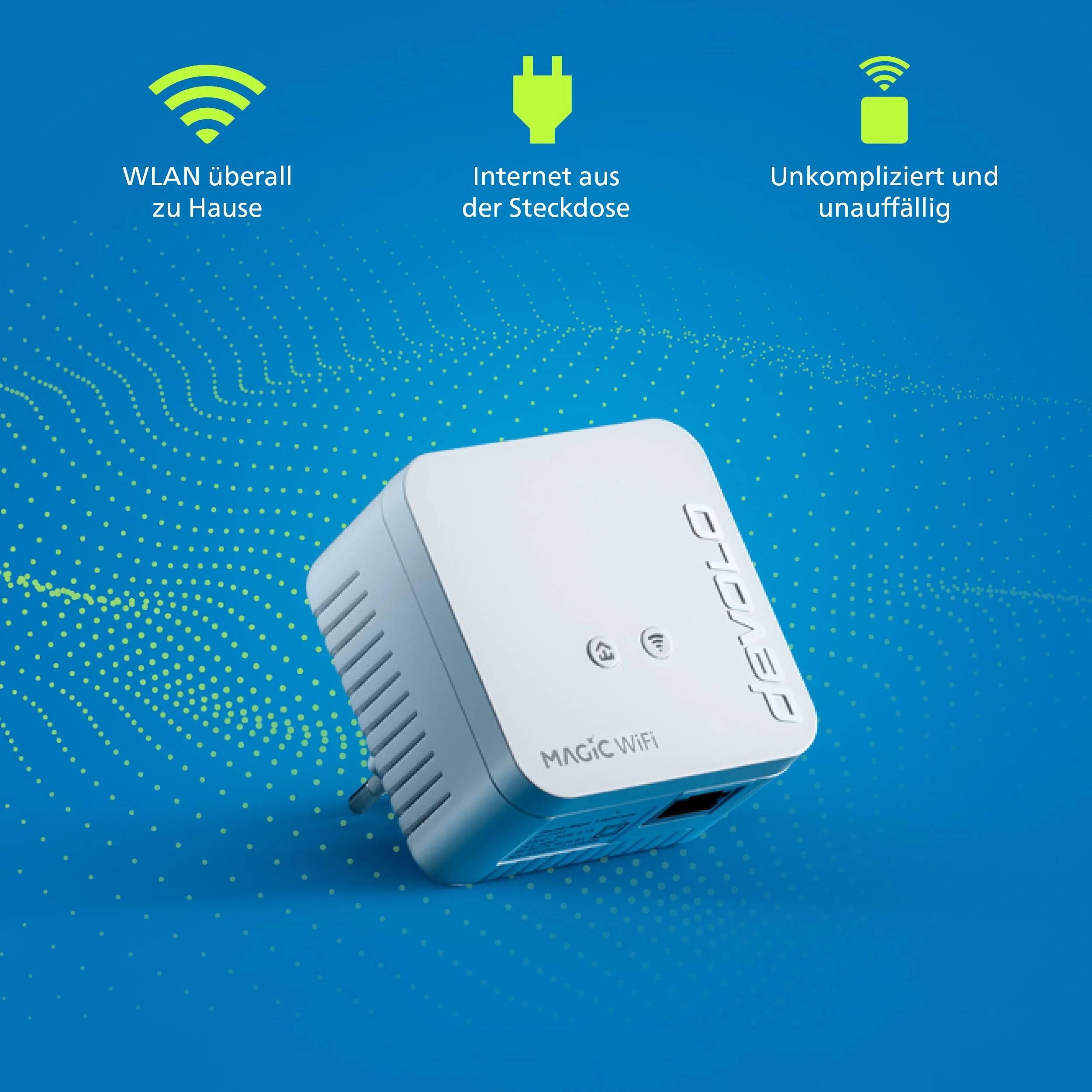 devolo Magic 1 WiFi mini Erweiterungsadapter, WLAN Powerline Adapter, bis zu 1.200 Mbit/s, WLAN Verstärker, 1x LAN Anschluss, dLAN 2.0, weiß - Image 2