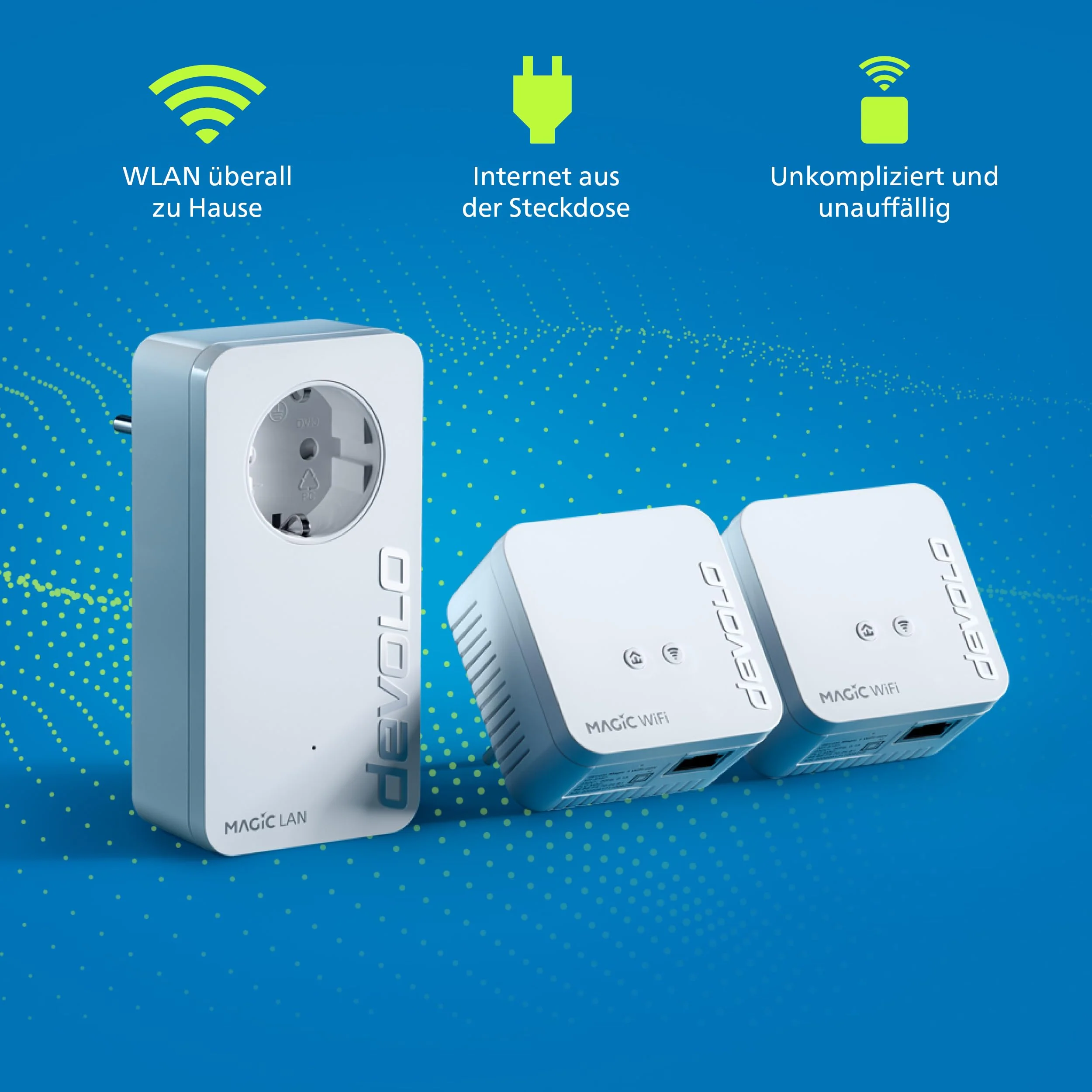 devolo Magic 1 WiFi mini Multiroom Kit, WLAN Powerline Adapter, bis zu 1.200 Mbit/s, WLAN Verstärker, 1x LAN Anschluss, dLAN 2.0, weiß - Image 3