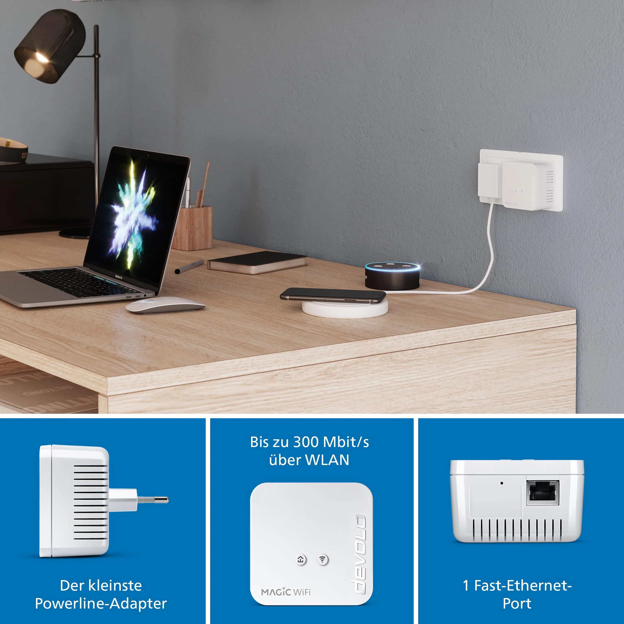 devolo Magic 1 WiFi mini Multiroom Kit, WLAN Powerline Adapter, bis zu 1.200 Mbit/s, WLAN Verstärker, 1x LAN Anschluss, dLAN 2.0, weiß - Image 7