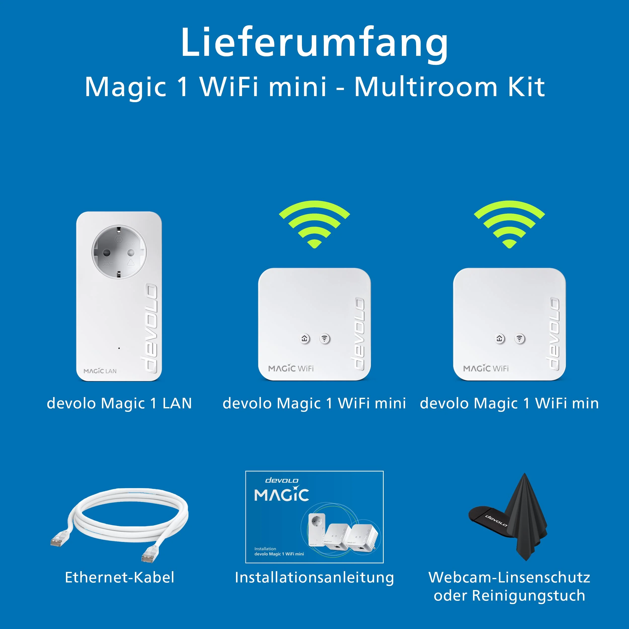 devolo Magic 1 WiFi mini Multiroom Kit, WLAN Powerline Adapter, bis zu 1.200 Mbit/s, WLAN Verstärker, 1x LAN Anschluss, dLAN 2.0, weiß - Image 8