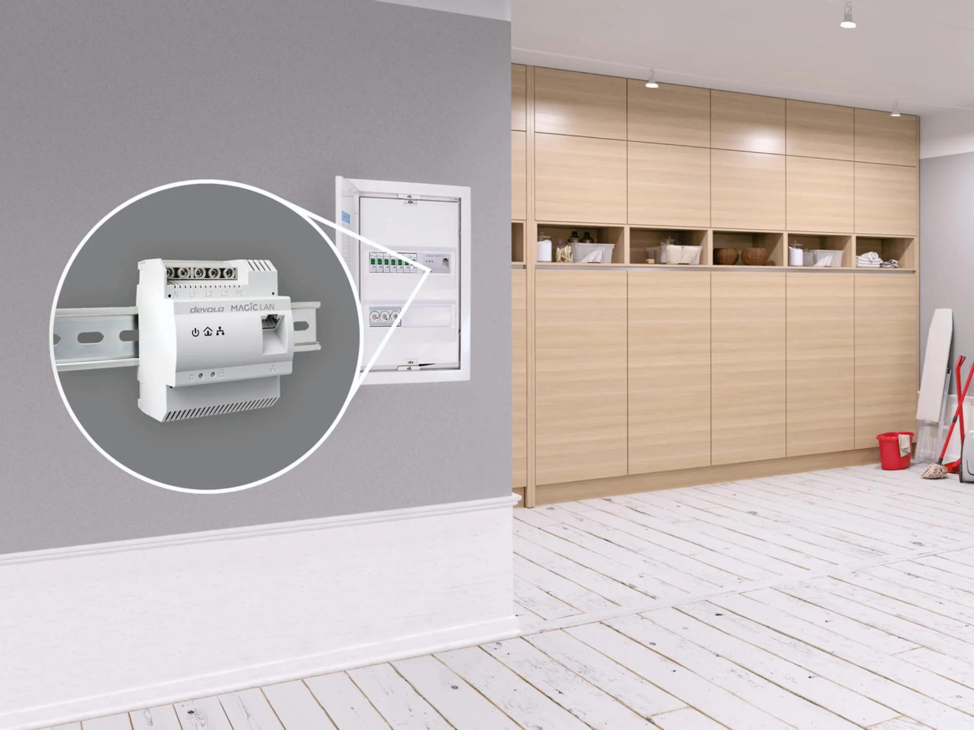 devolo Magic 2 LAN DINrail Powerline Hutschienen Adapter, bis zu 2.400 Mbit/s, Internet aus dem Verteilerkasten, professionelles Heimnetzwerk, grau - Image 2