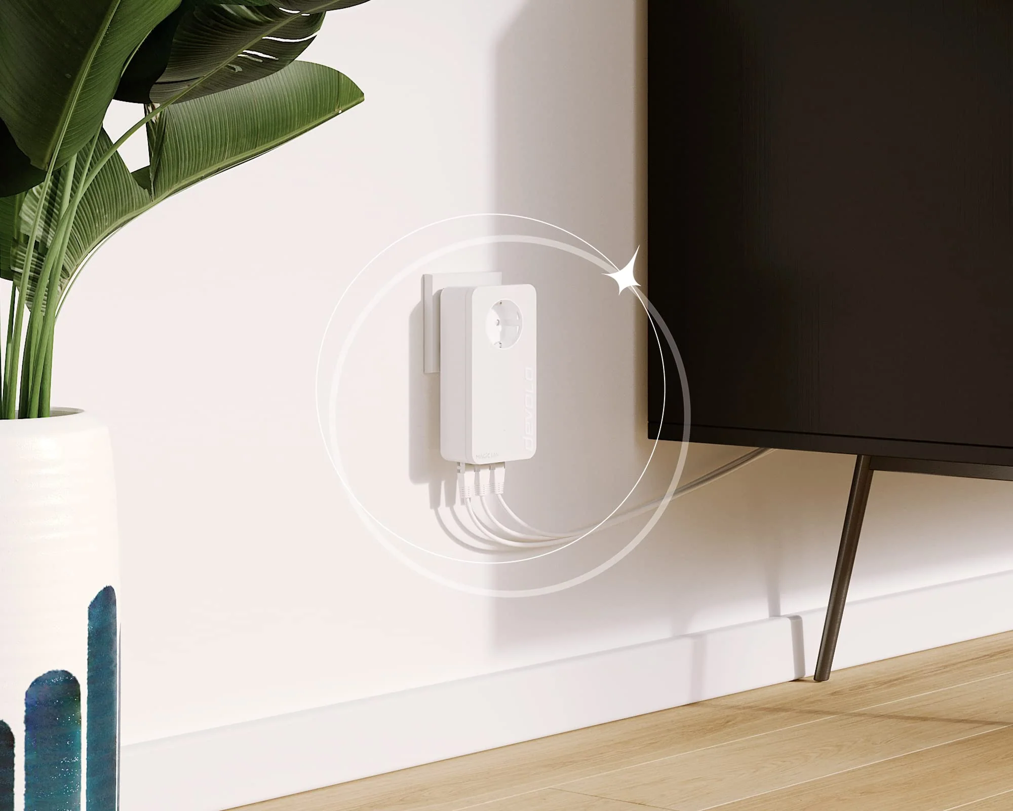 devolo Magic 2 LAN triple Starter Kit, LAN Powerline Adapter, bis zu 2.400 Mbit/s, 3x Gigabit LAN Anschluss, ideal für Gaming, dLAN 2.0, weiß - Image 3
