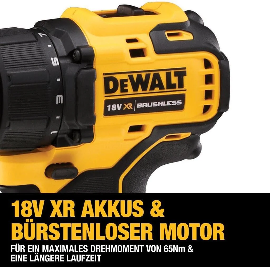Dewalt 18V XR 2-Gang Akku-Bohrschrauber DCD708D2T (bürstenloses Vollmetall-Getriebe, 13 Mm Vollmetall-Schnellspann-Bohrfutter, LED-Arbeitslicht, Inkl. 2x Akkus, Ladegerät, Gürtelclip, T Stak Box) - Image 2