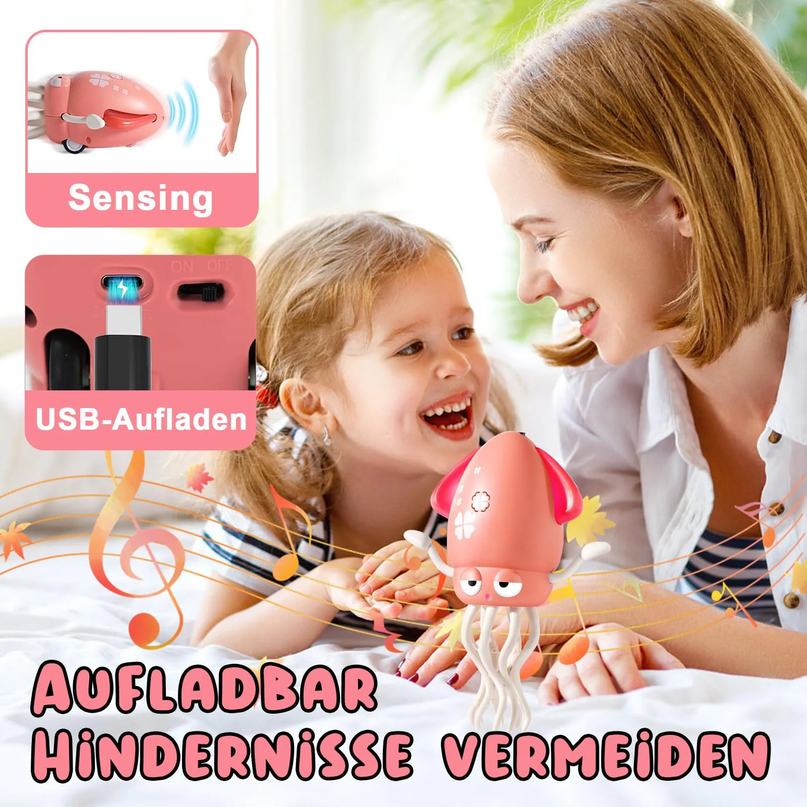 Dewppxi Electric Dancing Octopus Toy, Oktopus Krabbelspielzeug, Tanzender Oktopus Baby Spielzeug Mit LED-Lichtern Und Musik für die Bauchlage, Krabbelspielzeug für Junge Mädchen (Grün) - Image 4