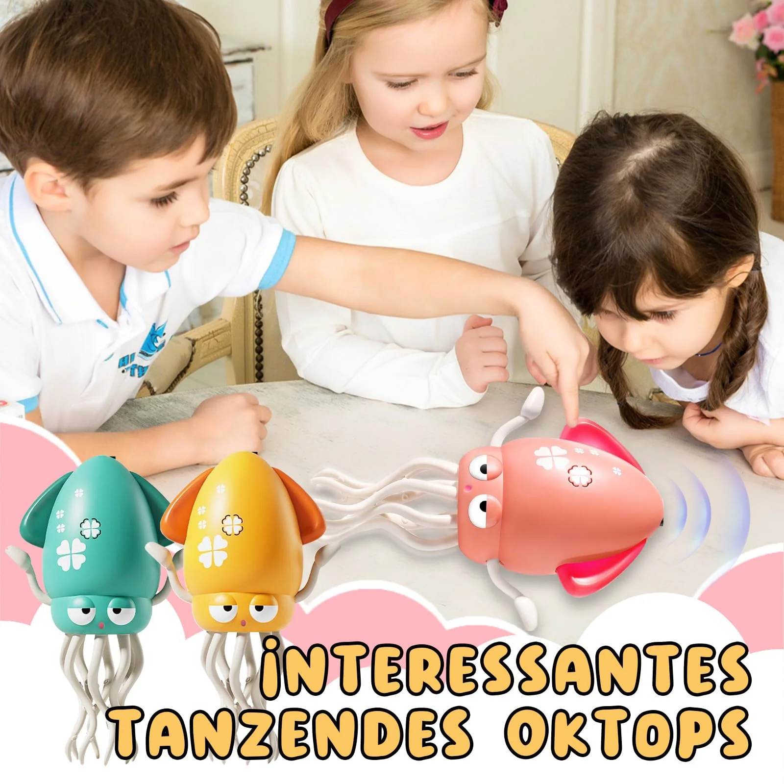 Dewppxi Electric Dancing Octopus Toy, Oktopus Krabbelspielzeug, Tanzender Oktopus Baby Spielzeug Mit LED-Lichtern Und Musik für die Bauchlage, Krabbelspielzeug für Junge Mädchen (Grün) - Image 5