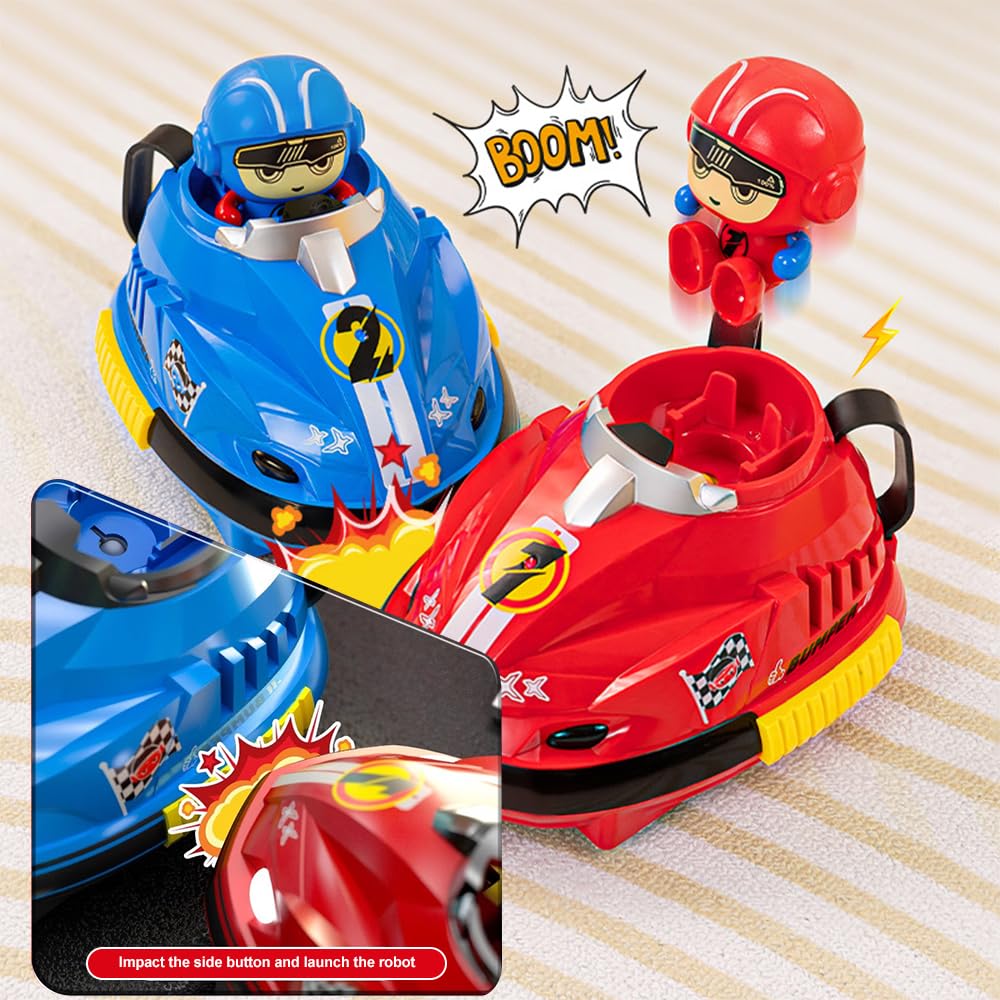 Dhqkqg Ferngesteuertes Auto, 2 Pack Rc Speed Bumper Autos Spielzeug füR Zwei Gegeneinander, Spielzeugautos mit Fernbedienung, Mini RC Autoscooter, Ferngesteuerte Mini Auswerferfahrzeuge - Image 3