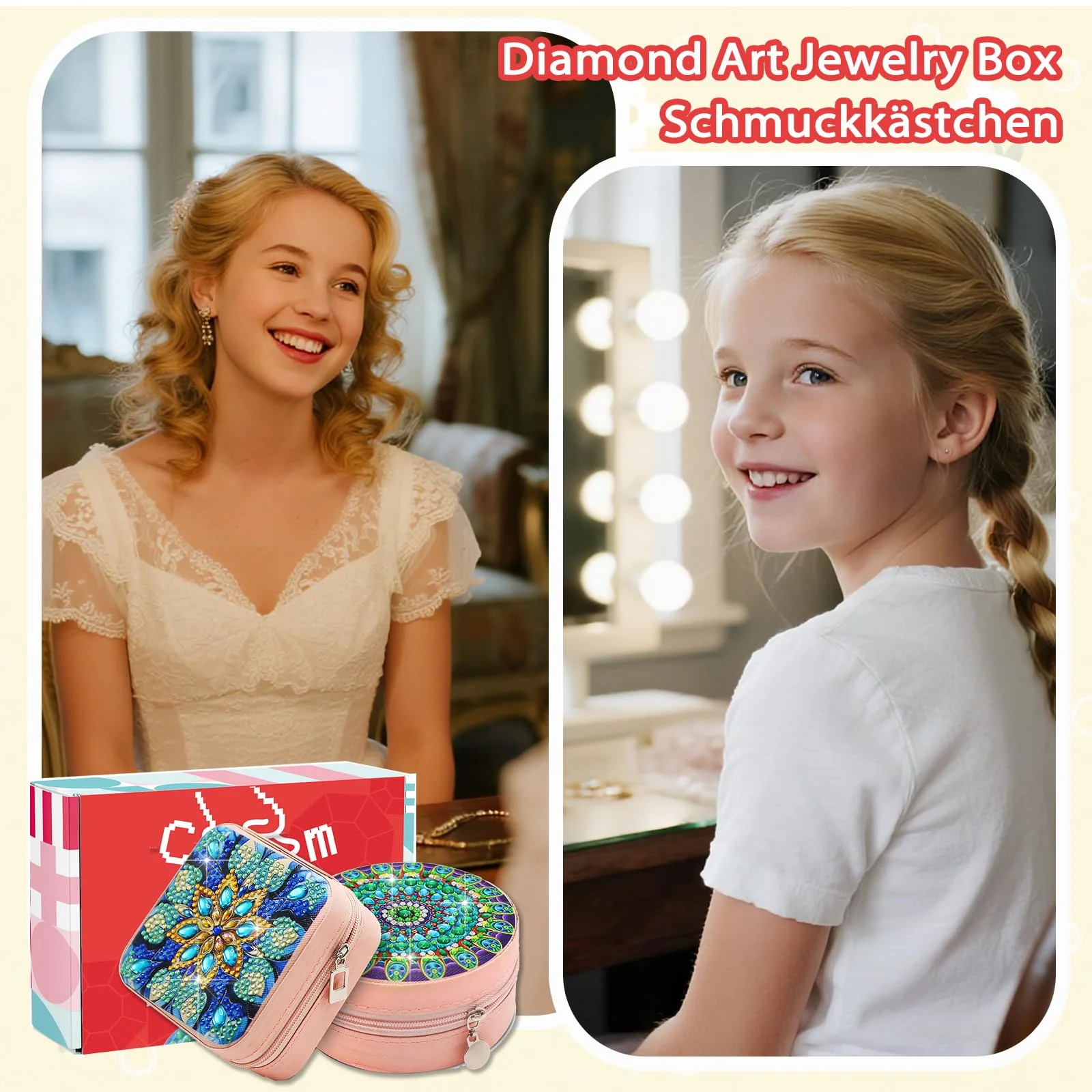 Diamond Painting Schmuckkästchen Basteln Mädchen 7 8 9 10 11 12 13 Jahre Geschenke kreativset Mädchen ab 14 15 16 Jahre Teenager Bastelset Kinder Geburtstag Geschenk Diamond Painting Erwachsene - Image 3