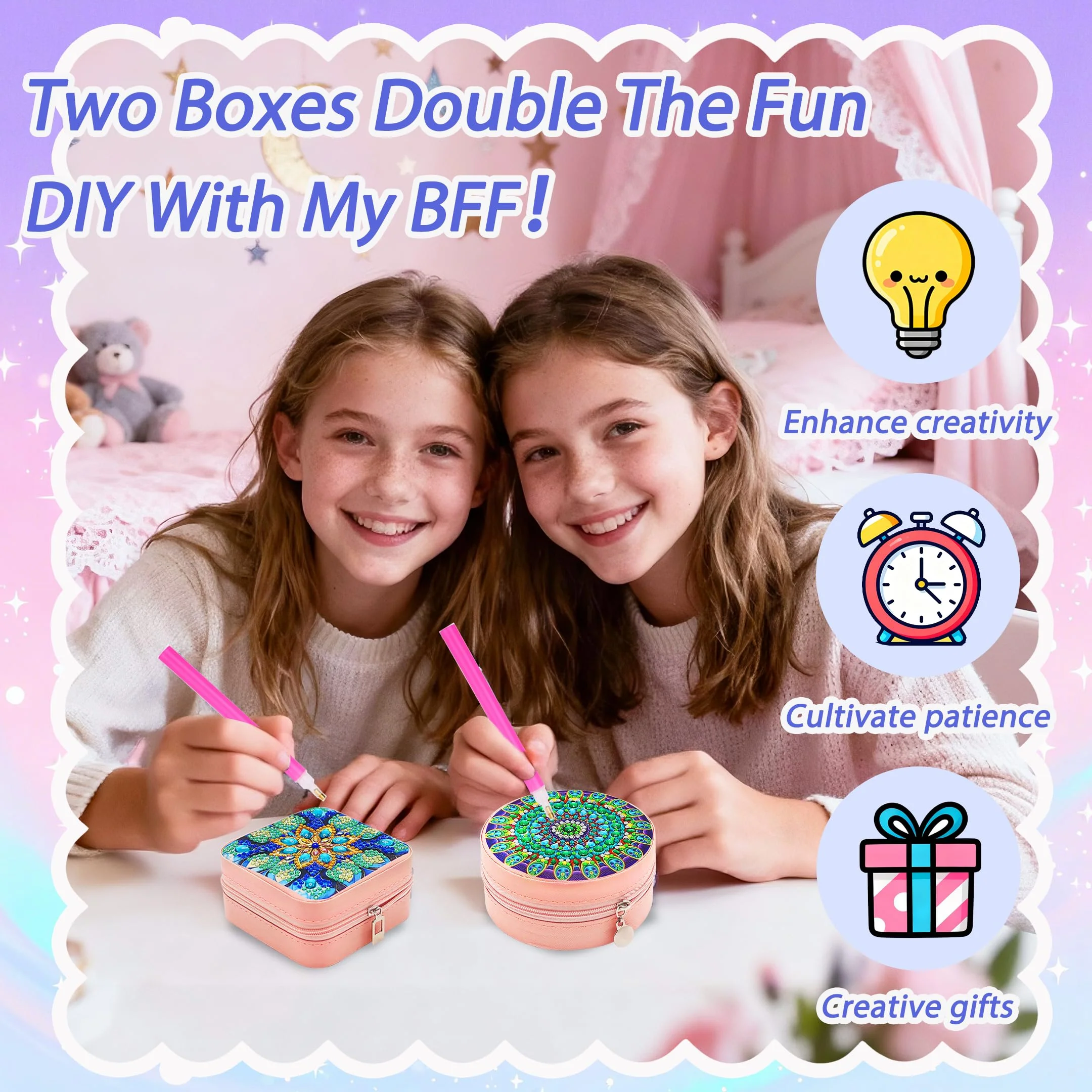 Diamond Painting Schmuckkästchen Basteln Mädchen 7 8 9 10 11 12 13 Jahre Geschenke kreativset Mädchen ab 14 15 16 Jahre Teenager Bastelset Kinder Geburtstag Geschenk Diamond Painting Erwachsene - Image 9