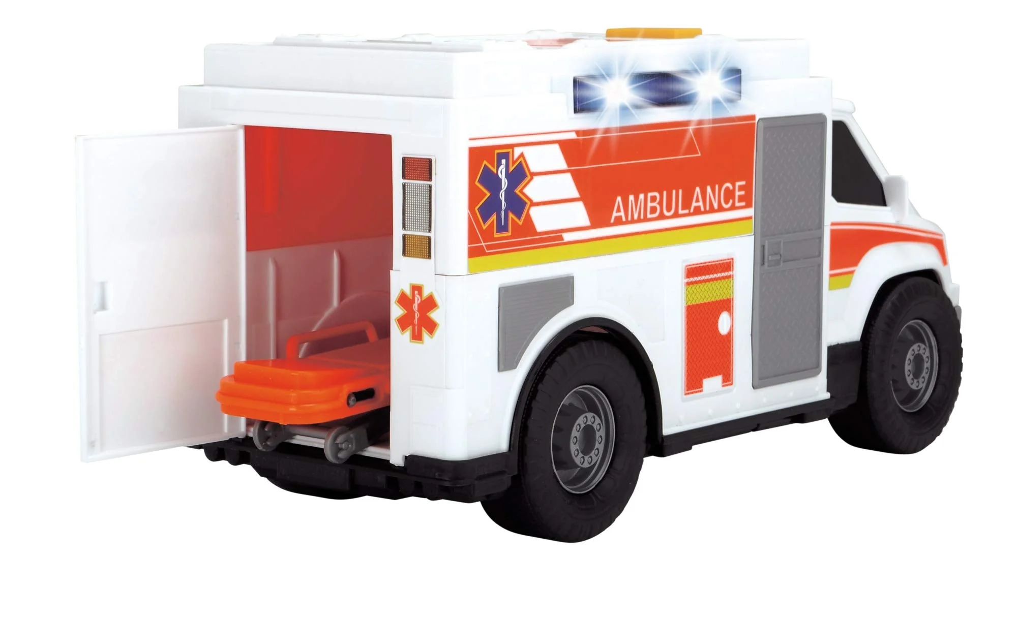 Dickie Toys 203306002 Medical Responder, Rettungswagen, Spielzeugauto inkl. Trage, Heckklappe zum Öffnen, Licht & Sound, inkl. Batterien, 30 cm groß, ab 3 Jahren - Image 6