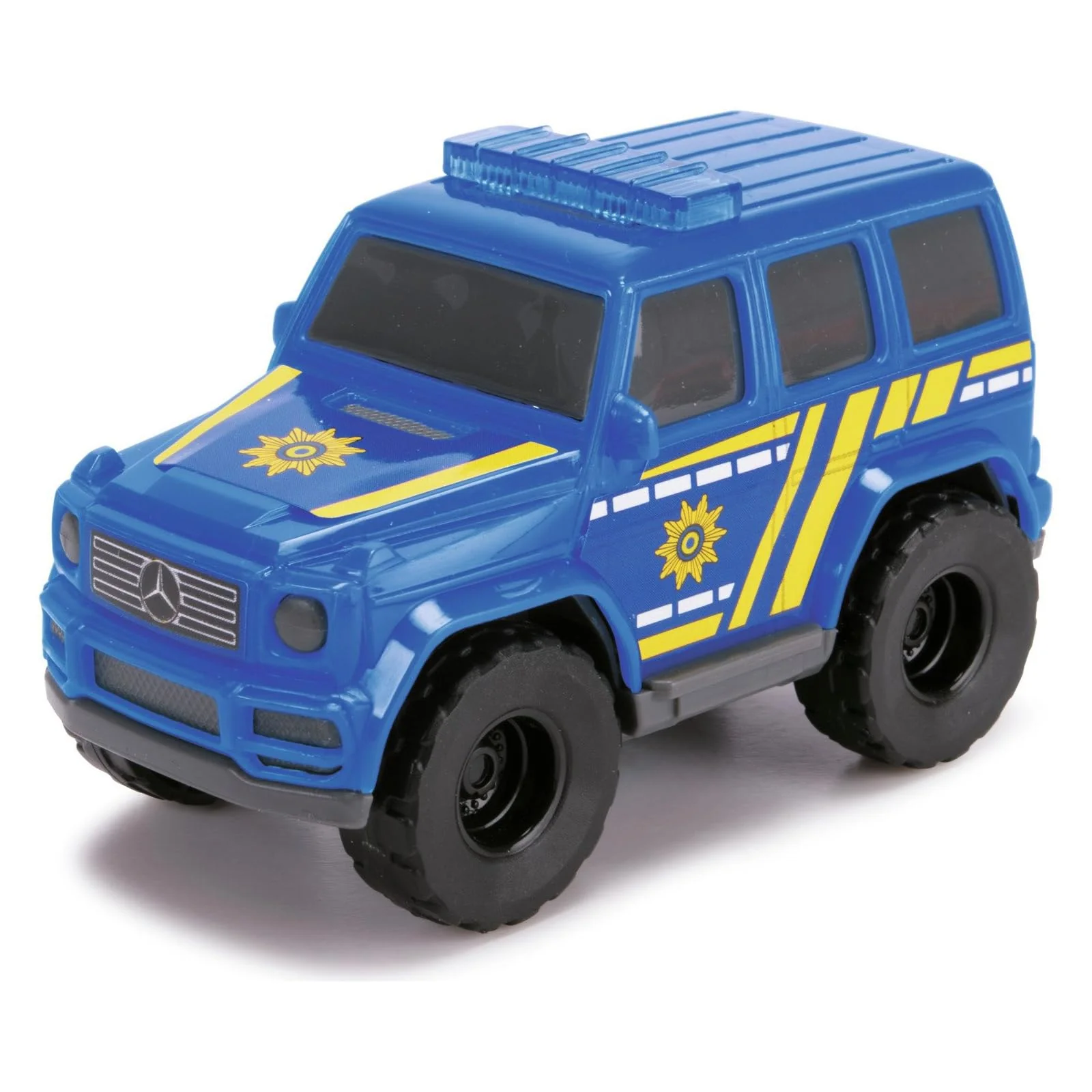 Dickie Toys - 5er-Set Micro Spielzeugautos (je ca. 8 cm) - 5 Autos (Polizei, Feuerwehr, Bagger, Traktor mit Anhänger und Muldenkipper) mit Freilauf und beweglichen Teilen für Kinder ab 3 Jahre - Image 5