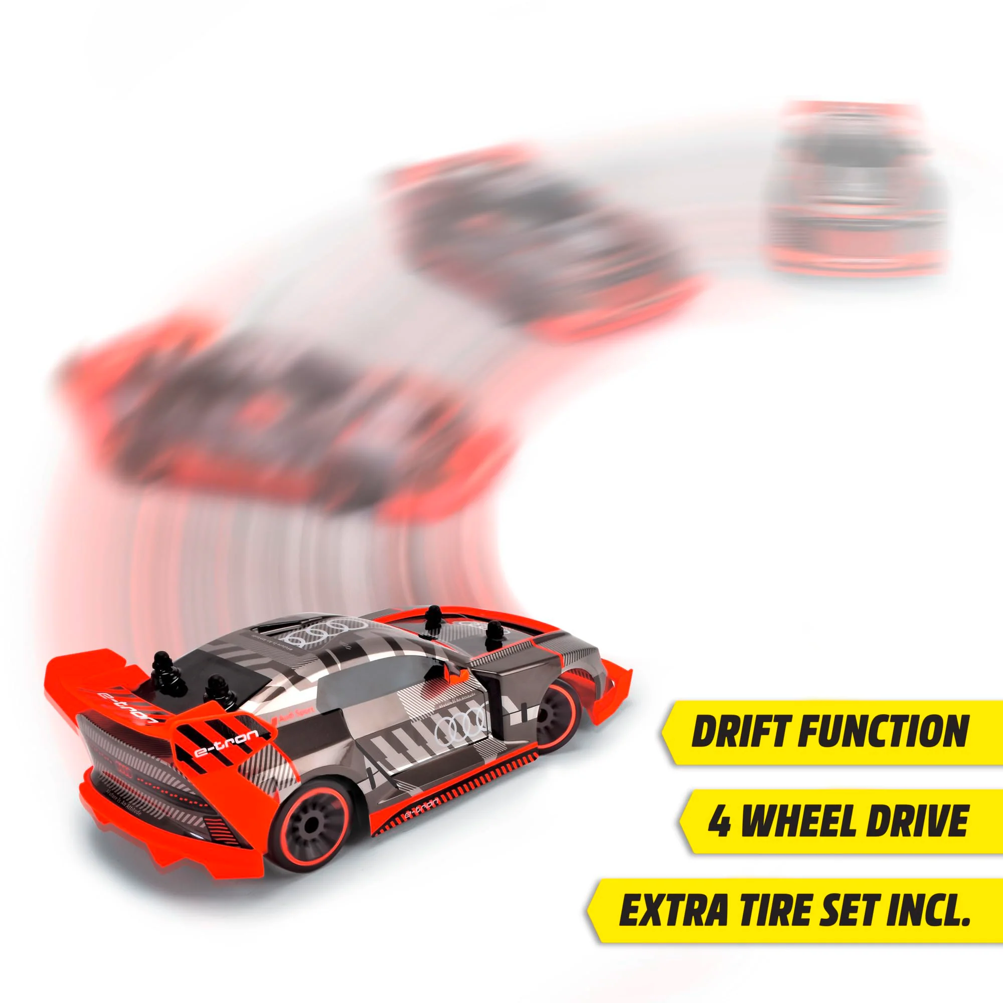 Dickie Toys - RC Audi S1 E-Tron Quattro Drift Car (30 cm) - RC Auto mit 2-Kanal FS Fernsteuerung (2,4 GHz) & Allradantrieb - ferngesteuertes Auto für Kinder ab 6 Jahre, bis 12 km/h - Image 4