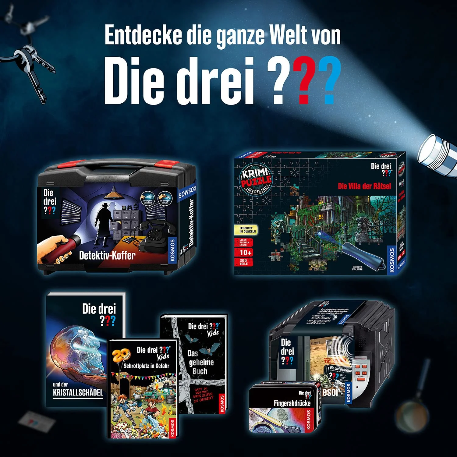 Die drei ??? Peilsender von KOSMOS, Finde das Geheimversteck mit unsichtbarem Ultraschall, Detektor mit LED-Skala zeigt Richtung und Entfernung an, Detektiv Spielzeug Set für Kinder ab 8 Jahre - Image 2