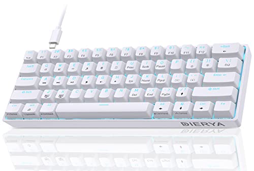 Dierya DK61se Gaming Tastatur,60% Prozent Mechanische Tastatur mit Red Linear Switch,Ultra-Compact Mini 61 Tasten Anti-Ghosting,Typ-C-Datenkabel,US Layout für PC Windows Gamer Typist,Weiß - Image 10