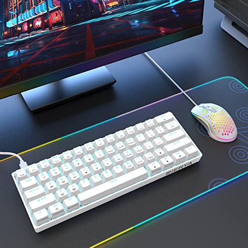 Dierya DK61se Gaming Tastatur,60% Prozent Mechanische Tastatur mit Red Linear Switch,Ultra-Compact Mini 61 Tasten Anti-Ghosting,Typ-C-Datenkabel,US Layout für PC Windows Gamer Typist,Weiß - Image 14
