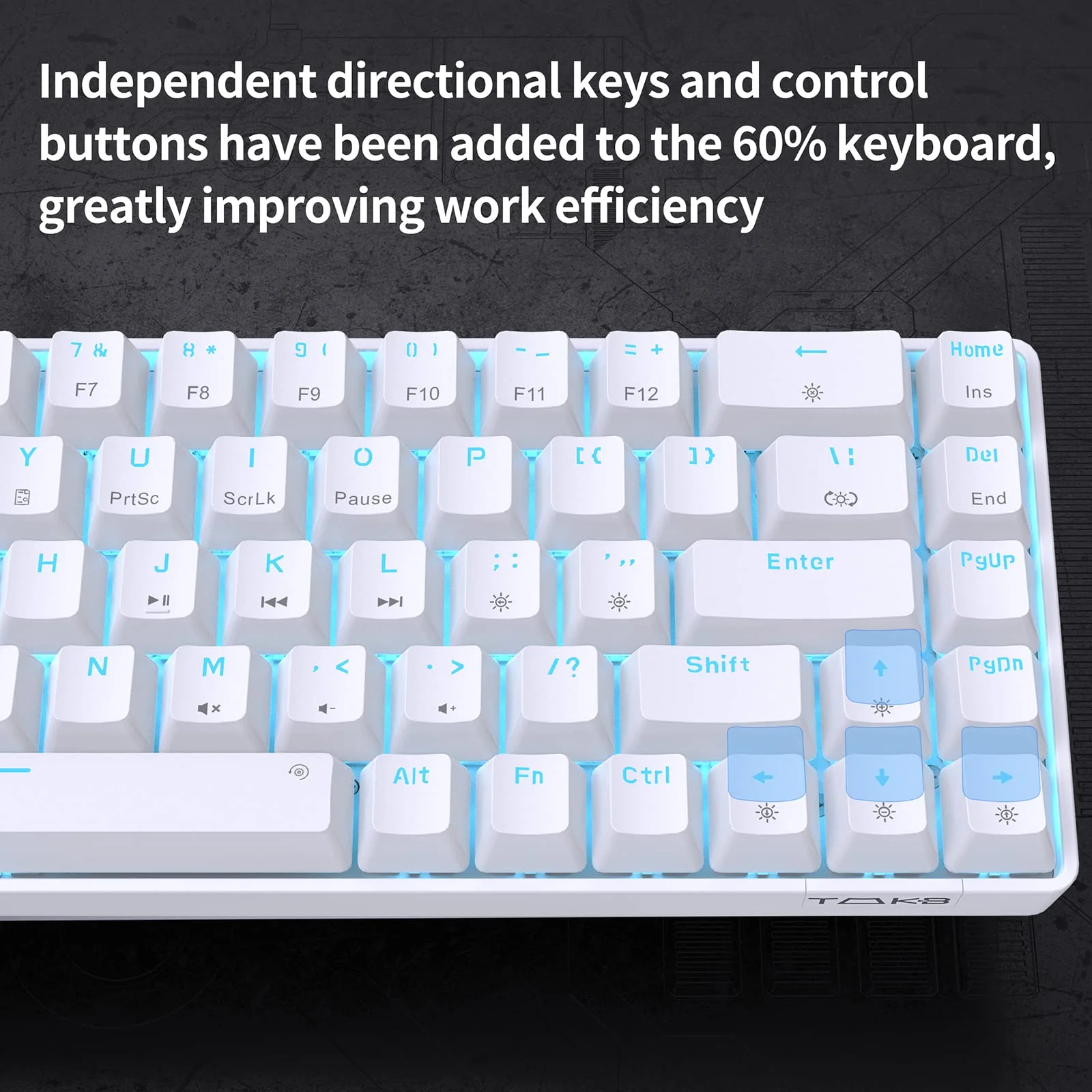 Dierya×TMKB T68se Gaming Mechanische Tastatur,60% Prozent Tastatur mit Blue Clicky Switch,Ultra-Compact Mini 68 Tasten Anti-Ghosting,Typ-C-Datenkabel,US Layout für PC Windows Gamer Typist
