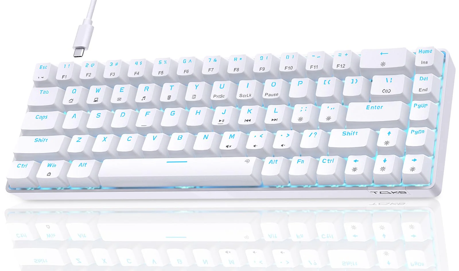 Dierya×TMKB T68se Gaming Mechanische Tastatur,60% Prozent Tastatur mit Red Linear Switch,Ultra-Compact Mini 68 Tasten Anti-Ghosting,Typ-C-Datenkabel,US Layout für PC Windows Gamer Typist - Image 7