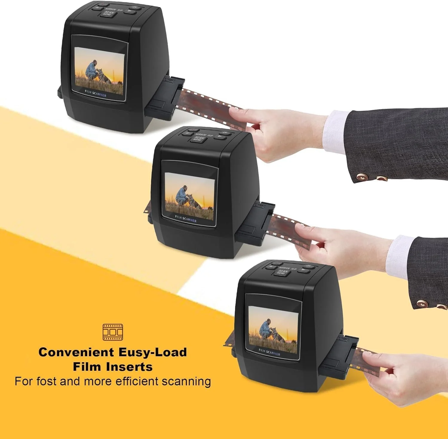 Digitaler Mini-Scanner für Filme und Dias, konvertiert Negative und Dias aus 35 mm, 126, 110, Super 8 und 8 mm Filmen in 22-Megapixel-JPEG-Bilder, 2,4-Zoll-LCD-Bildschirm - Image 6