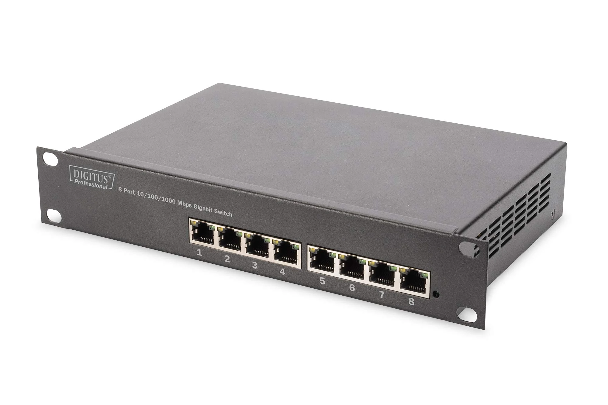 DIGITUS Gigabit Ethernet Netzwerk-Switch - 10 Zoll - 8 Ports - Unmanaged - Backplane 16 Gbps - Auto MDI/MDI-X - Schwarz - Image 7