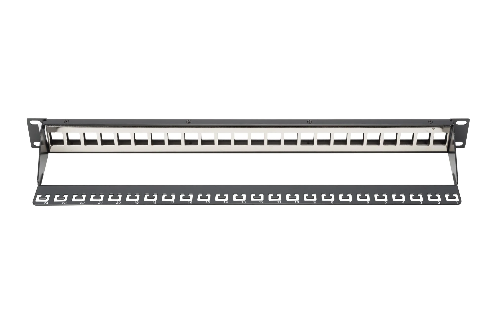 DIGITUS Patchpanel - Modular - Für Keystone-Module - 19-Zoll - 24-Port - Geschirmt - Rack-Montage 1HE - Schwarz - Image 2