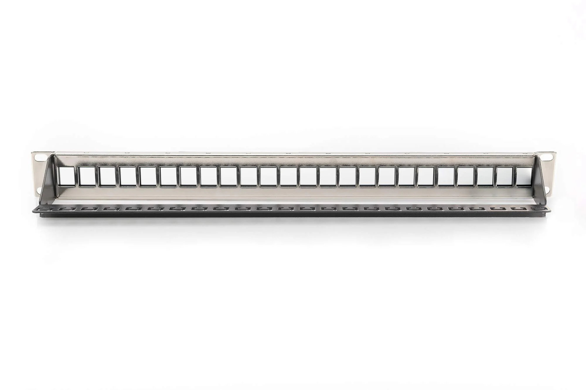 DIGITUS Patchpanel - Modular - Für Keystone-Module - 19-Zoll - 24-Port - Geschirmt - Rack-Montage 1HE - V2 - Schwarz