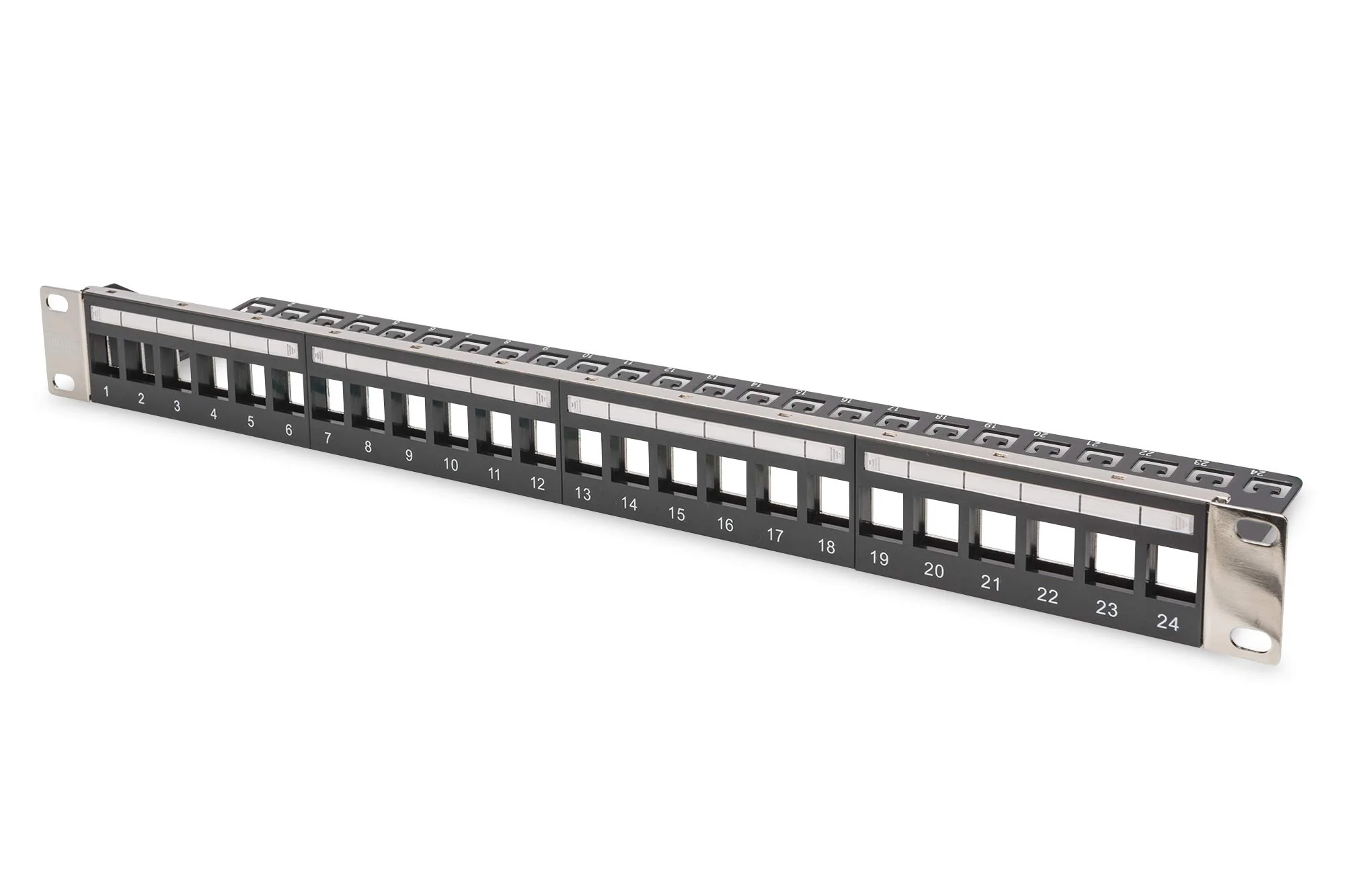 DIGITUS Patchpanel - Modular - Für Keystone-Module - 19-Zoll - 24-Port - Geschirmt - Rack-Montage 1HE - V2 - Schwarz - Image 4