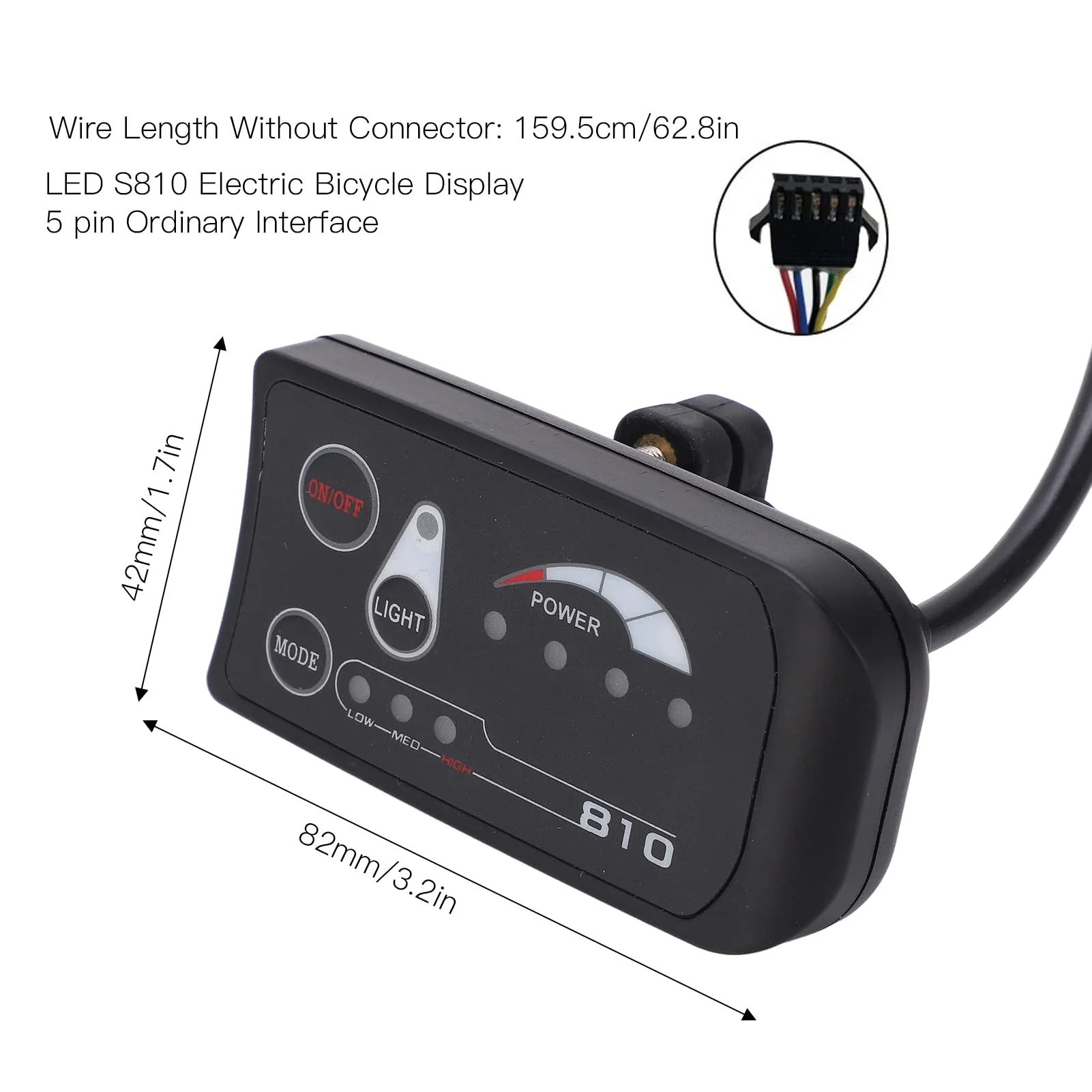 Dilwe 36V 48V LED S810 Elektrofahrrad-Display, Einstellungen Anpassen Gangspeicher Elektrofahrrad LED-Anzeigefeld f¨¹r Elektrofahrrad-RollerElectric refitting Accessories - Image 9