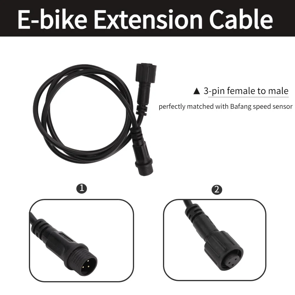 Dilwe E-Fahrrad Verlängerungskabel, für Geschwindigkeitssensor, 3-polig, Buchse auf Stecker, Verlängerungskabel für BBS01, BBS02, BBHD, mittlerer Antriebsmotor(60cm) - Image 8