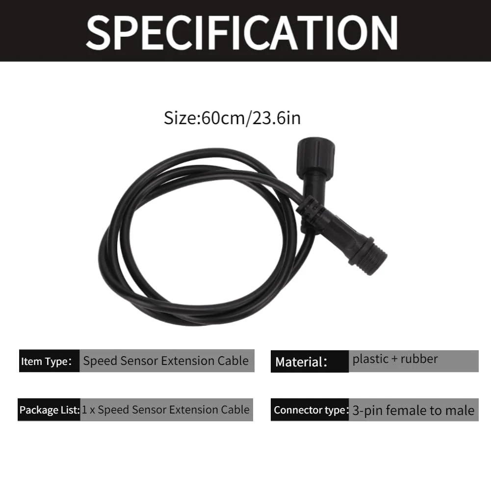 Dilwe E-Fahrrad Verlängerungskabel, für Geschwindigkeitssensor, 3-polig, Buchse auf Stecker, Verlängerungskabel für BBS01, BBS02, BBHD, mittlerer Antriebsmotor(60cm) - Image 9