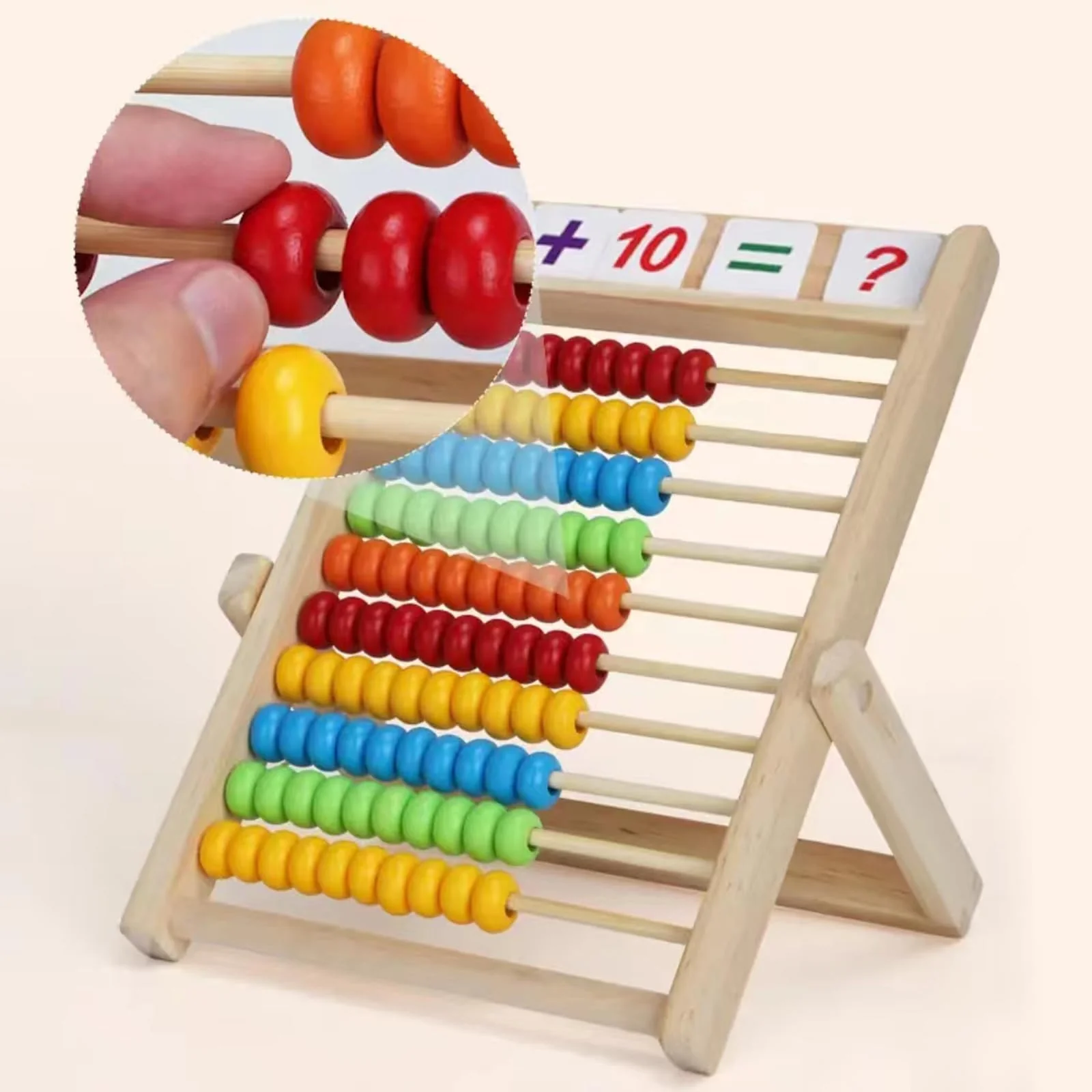 Diompirux Rechenschieber Rechenrahmen mit 100 bunten Perlen/Zählstäbchen/Digitale Karten, Abacus Rechner Kinder ab 3 Jahre Abakus Zählrahmen von 1-100, Aufklärung Spielzeug für Kinder - Image 7