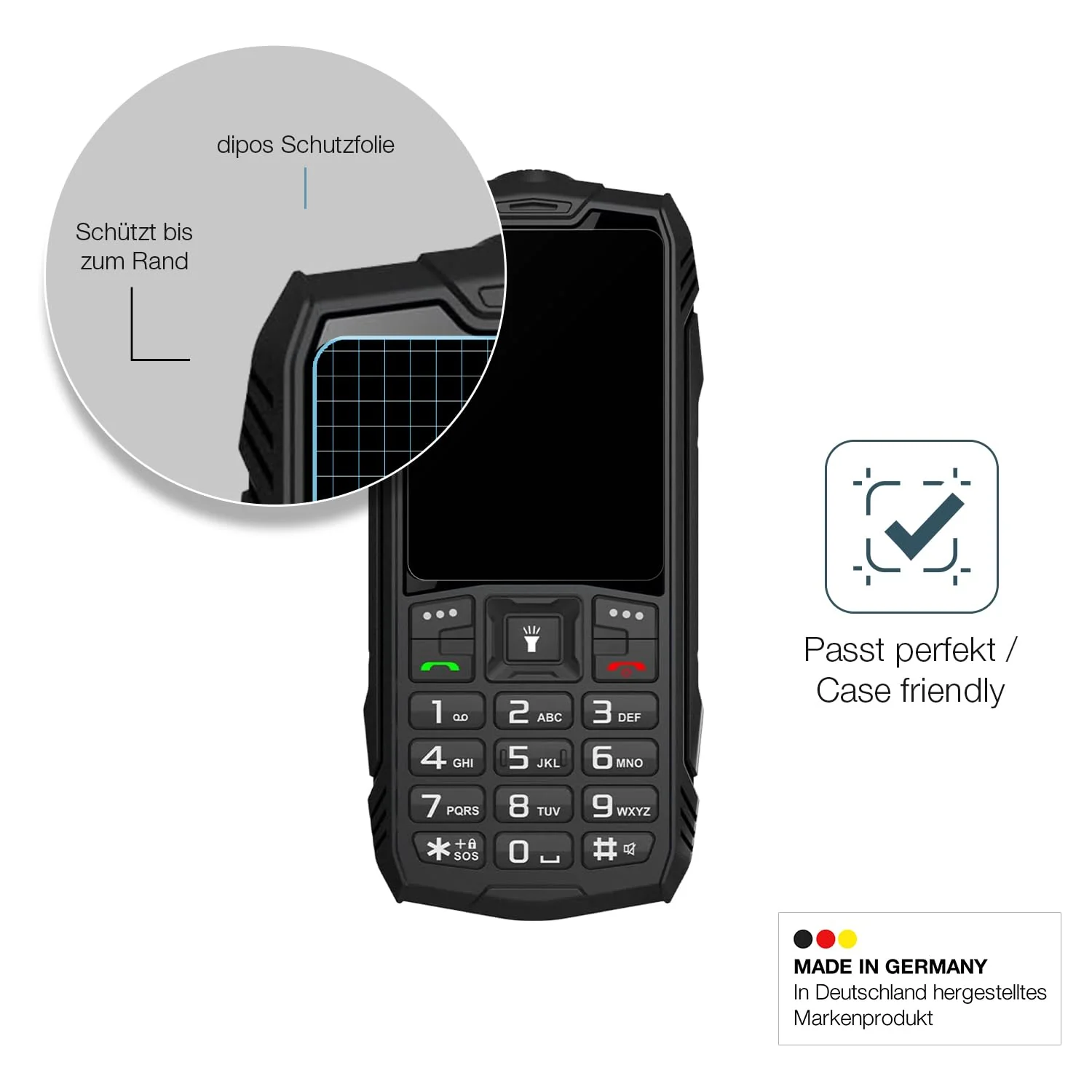 dipos I 2x Displayschutz 9H matt kompatibel mit Hammer H Basalt Schutzfolie Anti-Shock Folie - Image 3