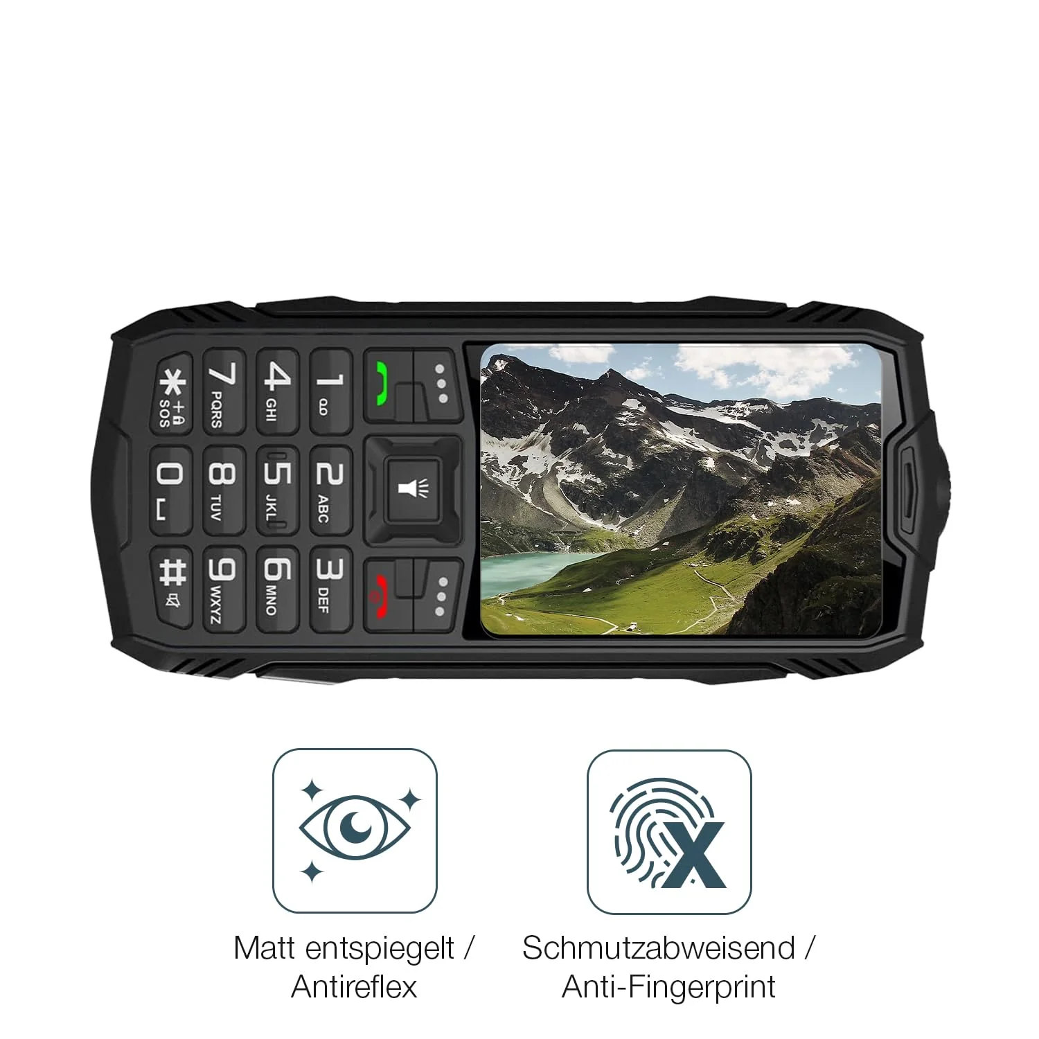 dipos I 2x Displayschutz 9H matt kompatibel mit Hammer H Basalt Schutzfolie Anti-Shock Folie - Image 5