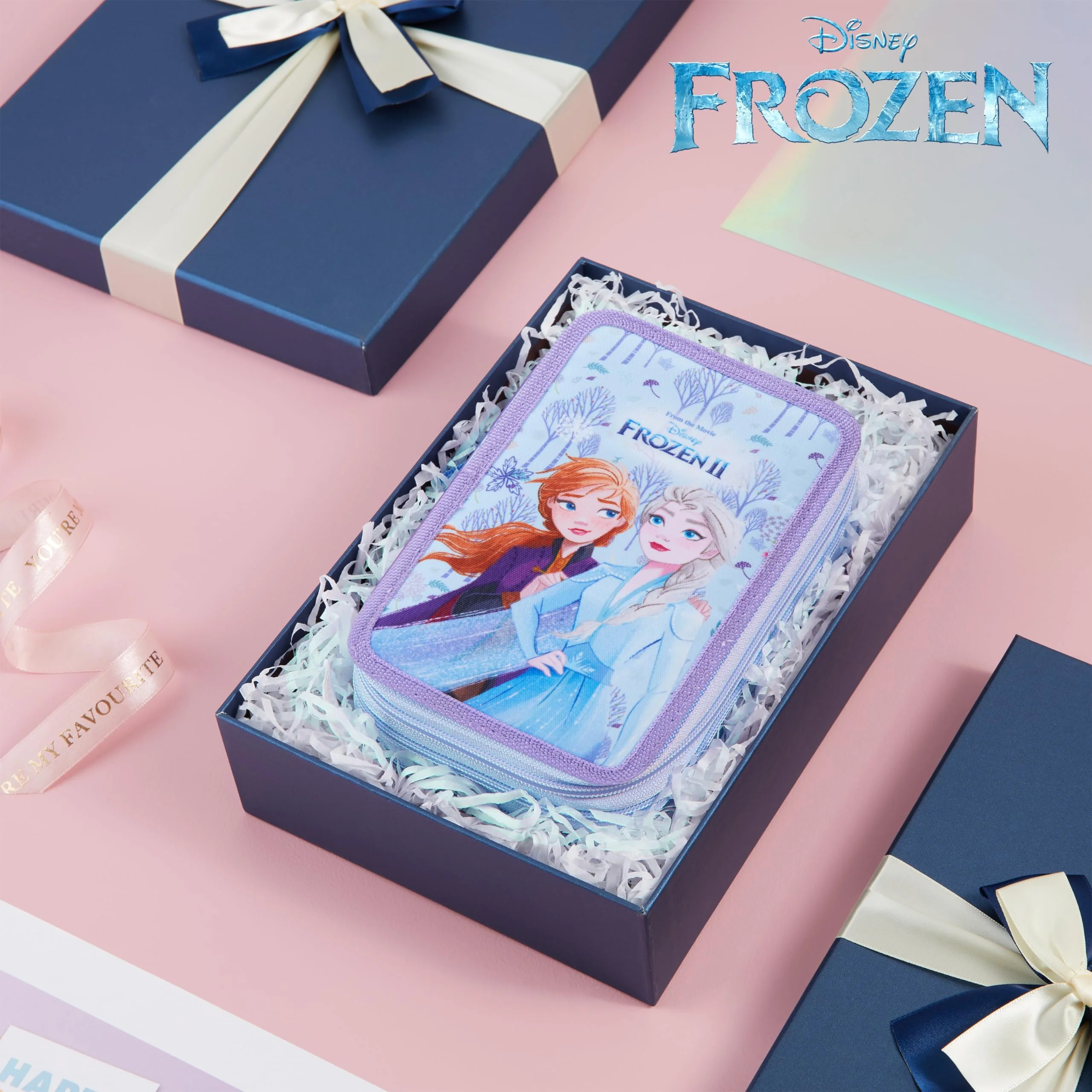 Disney Federmäppchen Mädchen Die Eiskönigin Stitch Federtasche Mädchen Gefüllt Schulmäppchen 2 3 Fächer mit Inhalt Schule Etui Pencil Case Schulmäppchen (Blau Eiskönigin Doppelmappe) - Image 6