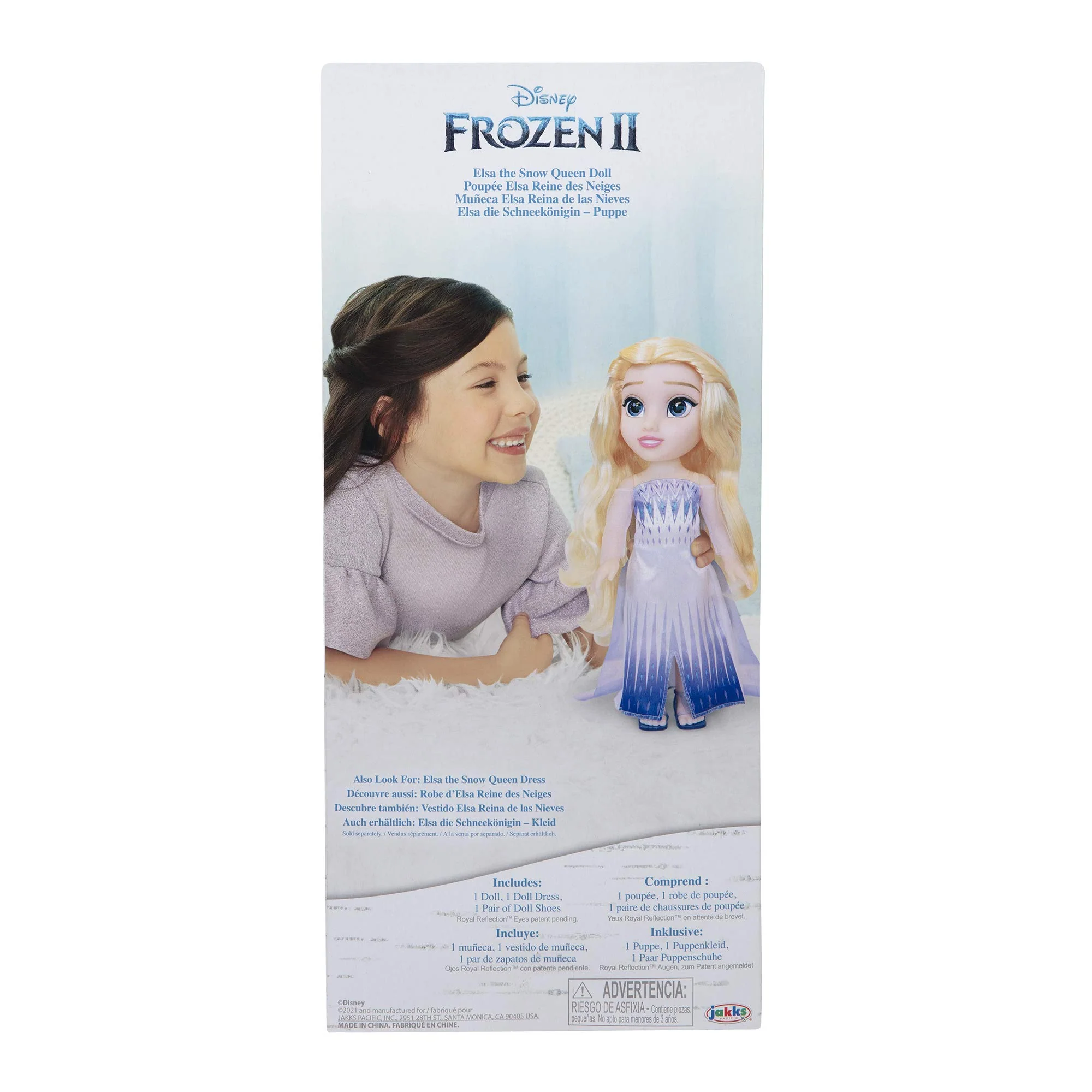 Disney Frozen 2 ELSA die Schneekönigin-Puppe – 35 cm große, bewegliche Puppe in kultigem Modekleid und mit langem wallendem Haar für zusätzliches Spielvergnügen, für Mädchen ab 3 Jahren, 214894 - Image 3