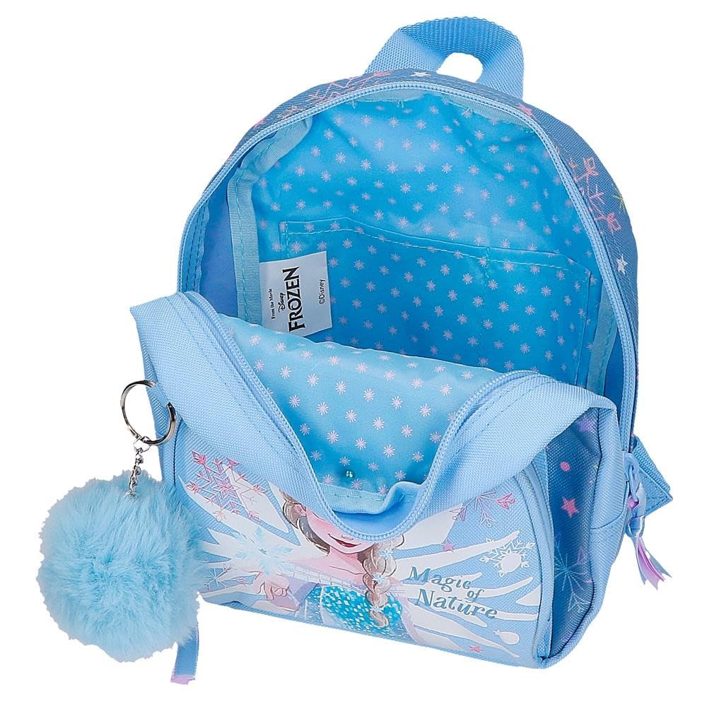 Disney Joumma Bags Eiskönigin Magic Kinderrucksack, blau, aus Polyester, verstellbare Träger für bequemes Tragen, verschiedene Fächer, mit blauem Bommel, blau, Kindergarten-Rucksack - Image 5