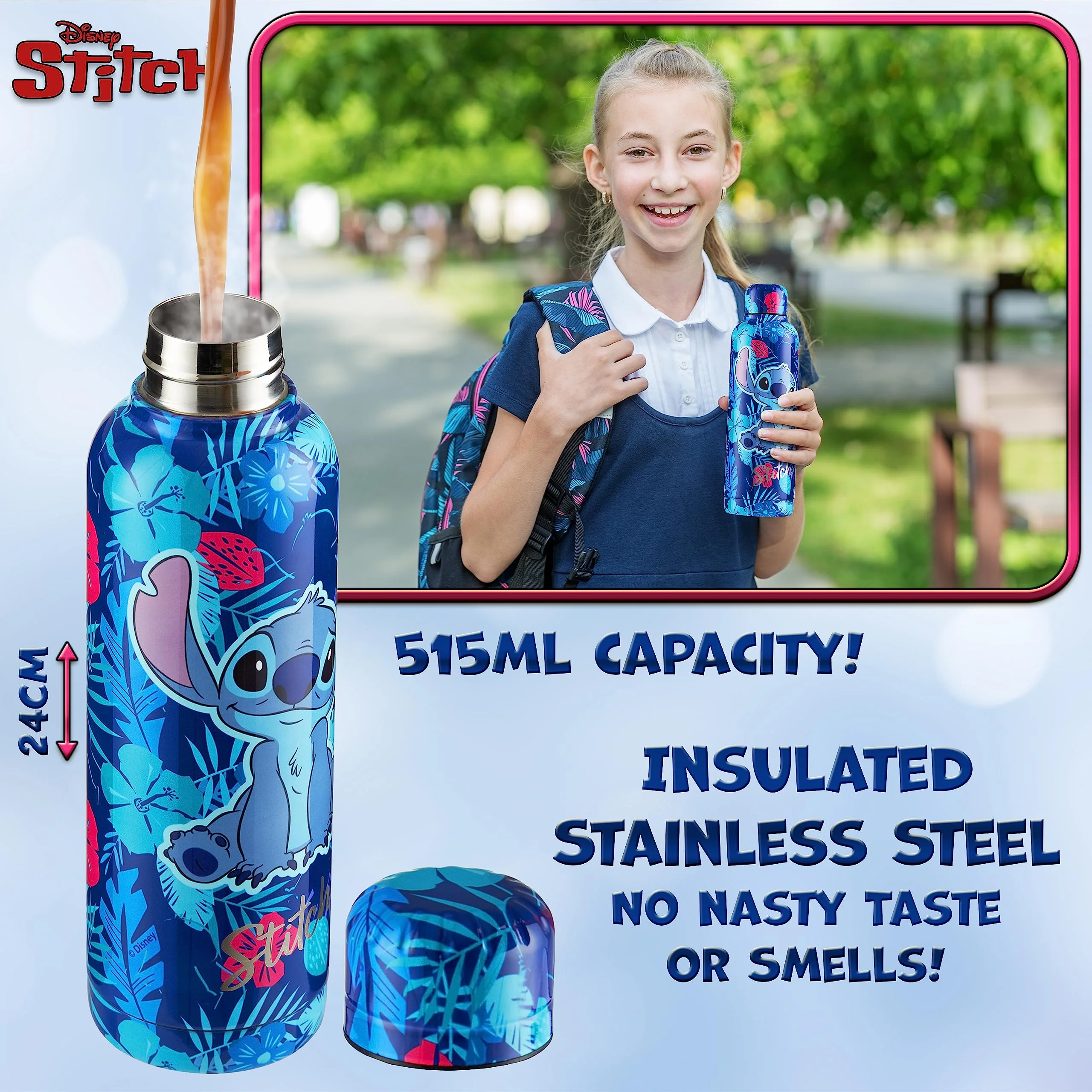 Disney Lilo und Stitch Edelstahl Trinkflasche Kinder 515 ml Trinkflasche Edelstahl - Heiß Und Warm - Thermosflasche Kinder - Image 5
